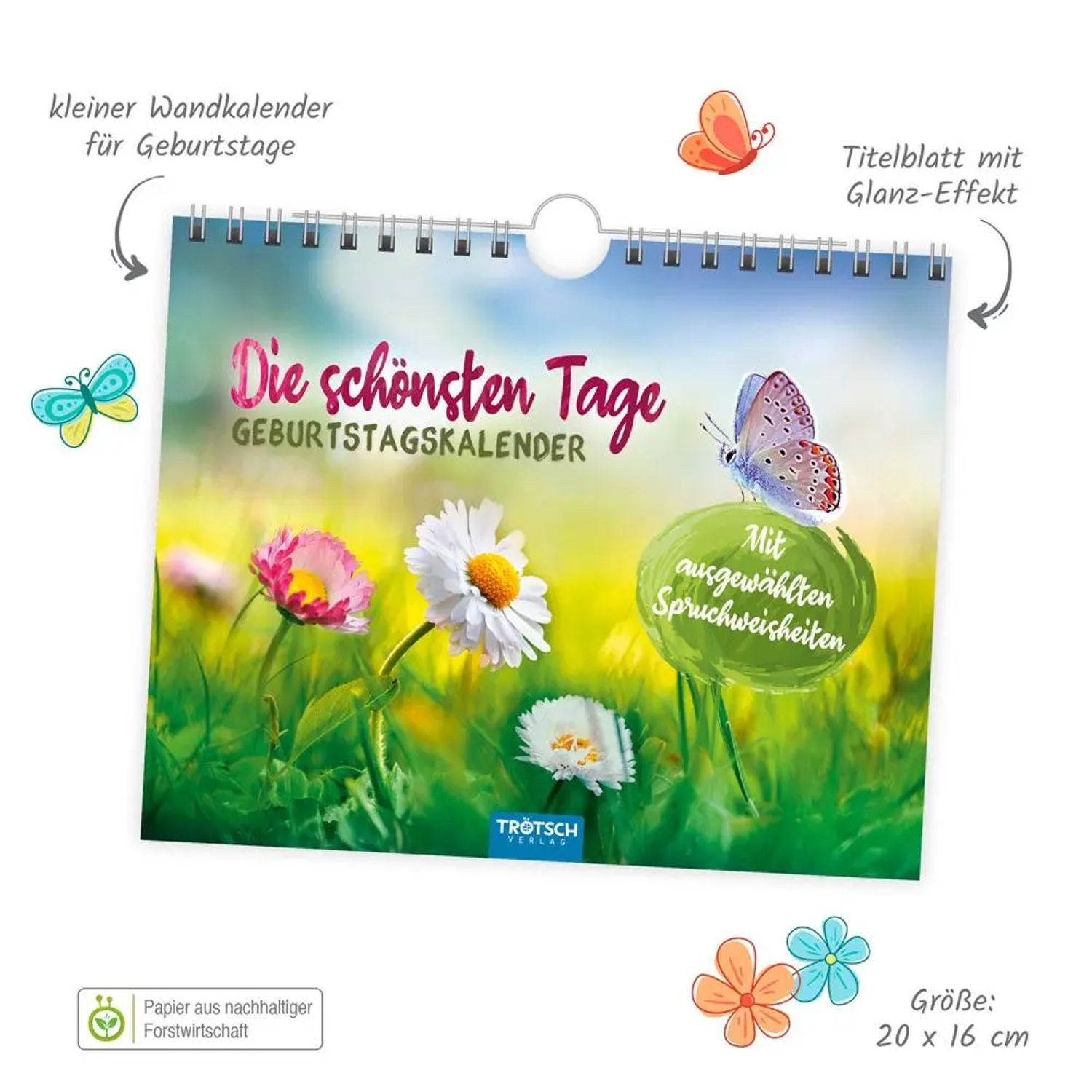 Trötsch Verlag Wandkalender Trötsch Geburtstagskalender Die schönsten Tage Geburtstagskalender...