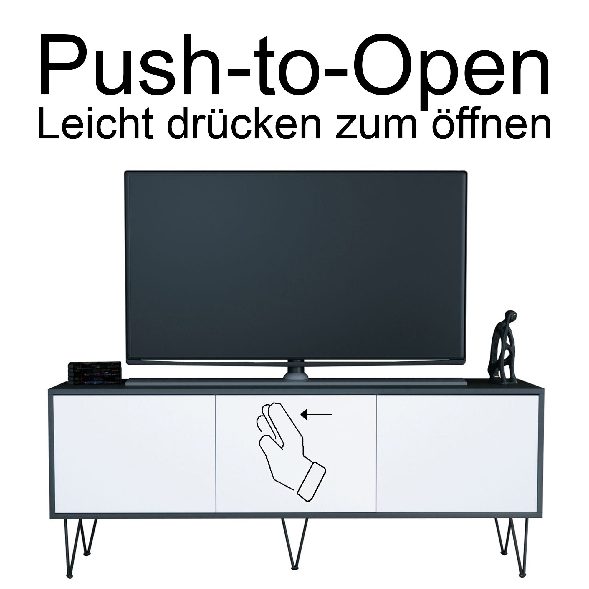 InnoFurn Lowboard Elisa, Maße: Breite: 152,5 cm Höhe: 60,5 cm Tiefe: 37 cm