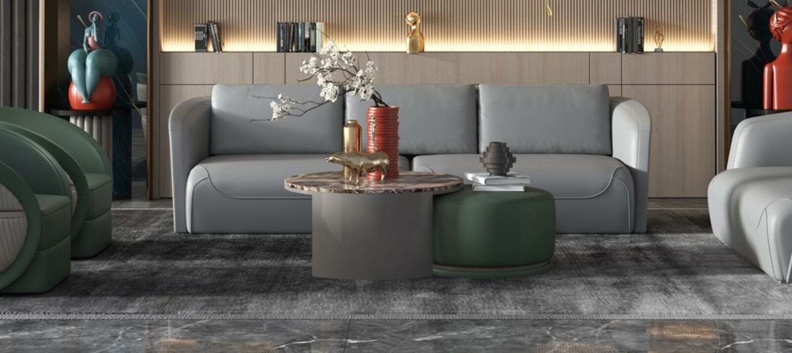 Design JVmoebel Luxus Sofa 2x Couchtisch Set Rund Beistell Couch Kaffee Tische Tisch