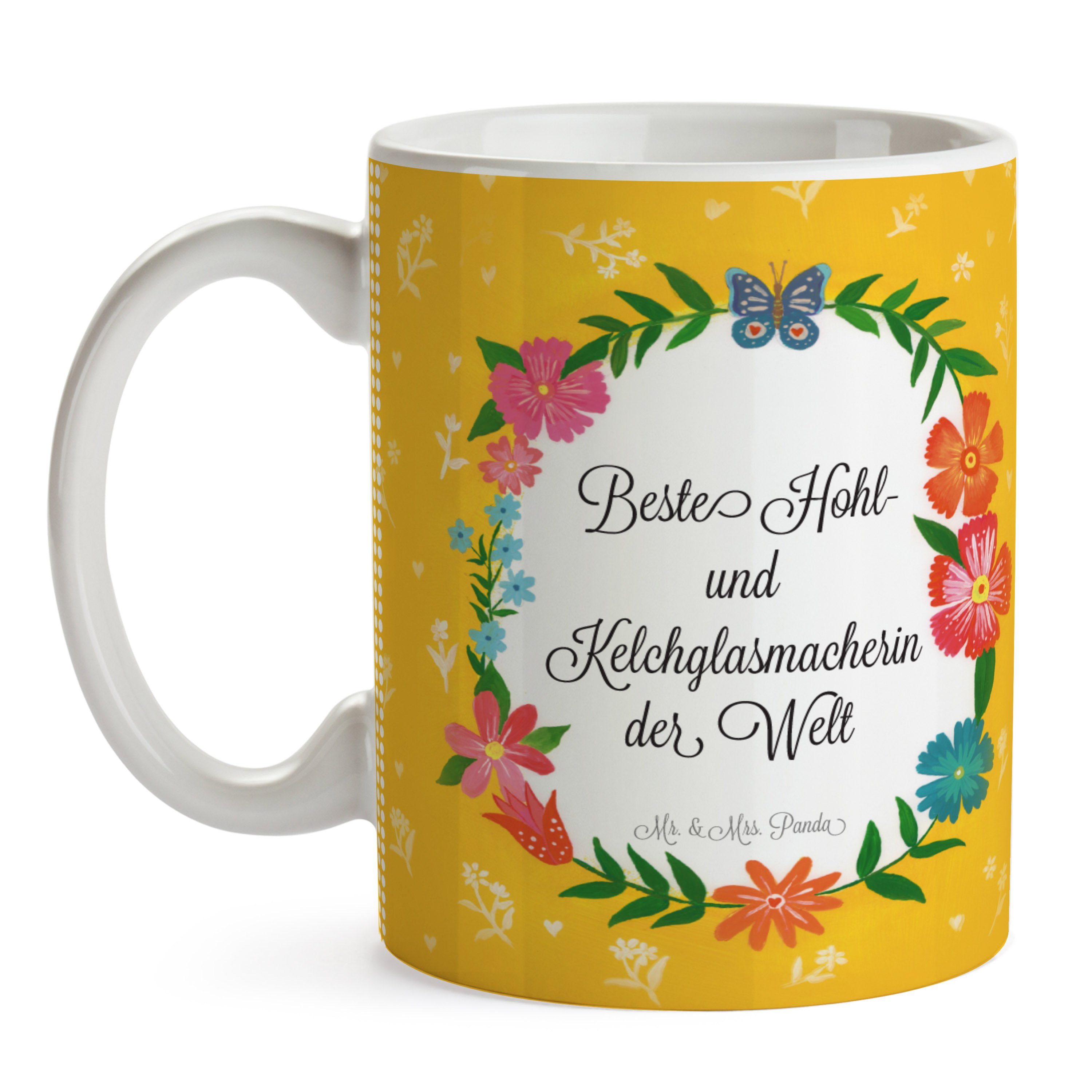 Kelchglasmacherin Mr. Keramik Tasse B, Panda Beruf, & Teebecher, und Mrs. Geschenk, Teetasse, - Hohl-