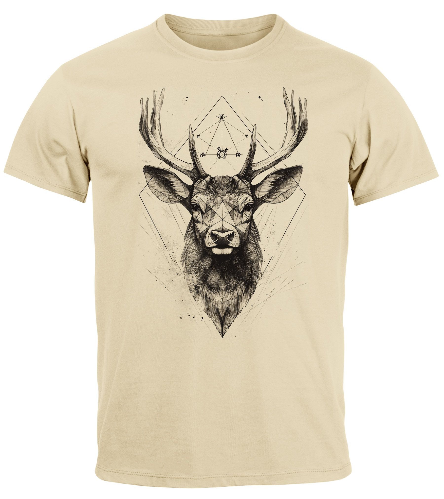 Neverless Print-Shirt Herren T-Shirt Hirsch Trachtenshirt günstig online kaufen