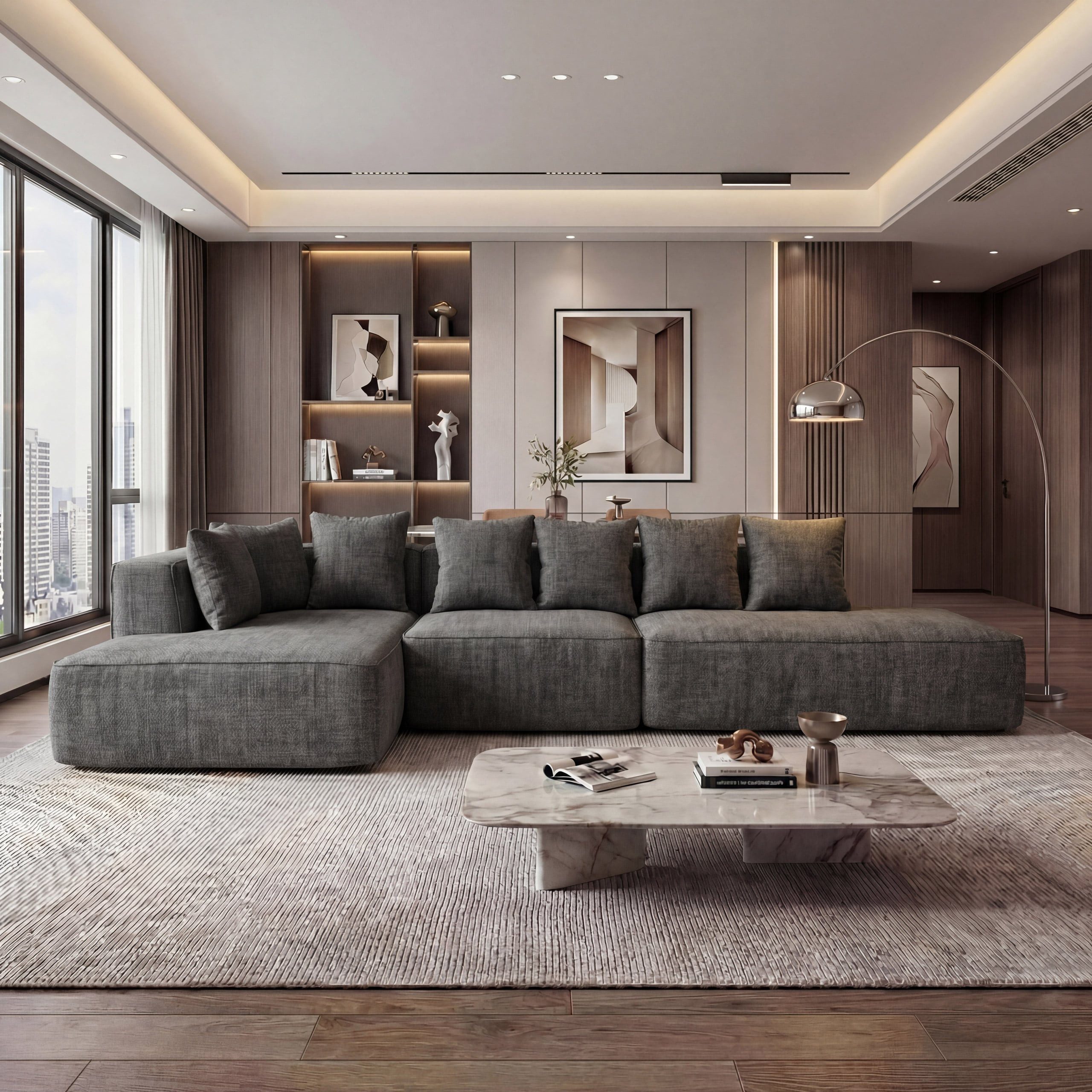 MCW Loungesofa MCW-Q28, Kissenbezug waschbar bei 30°, Rutschfeste Unterseite