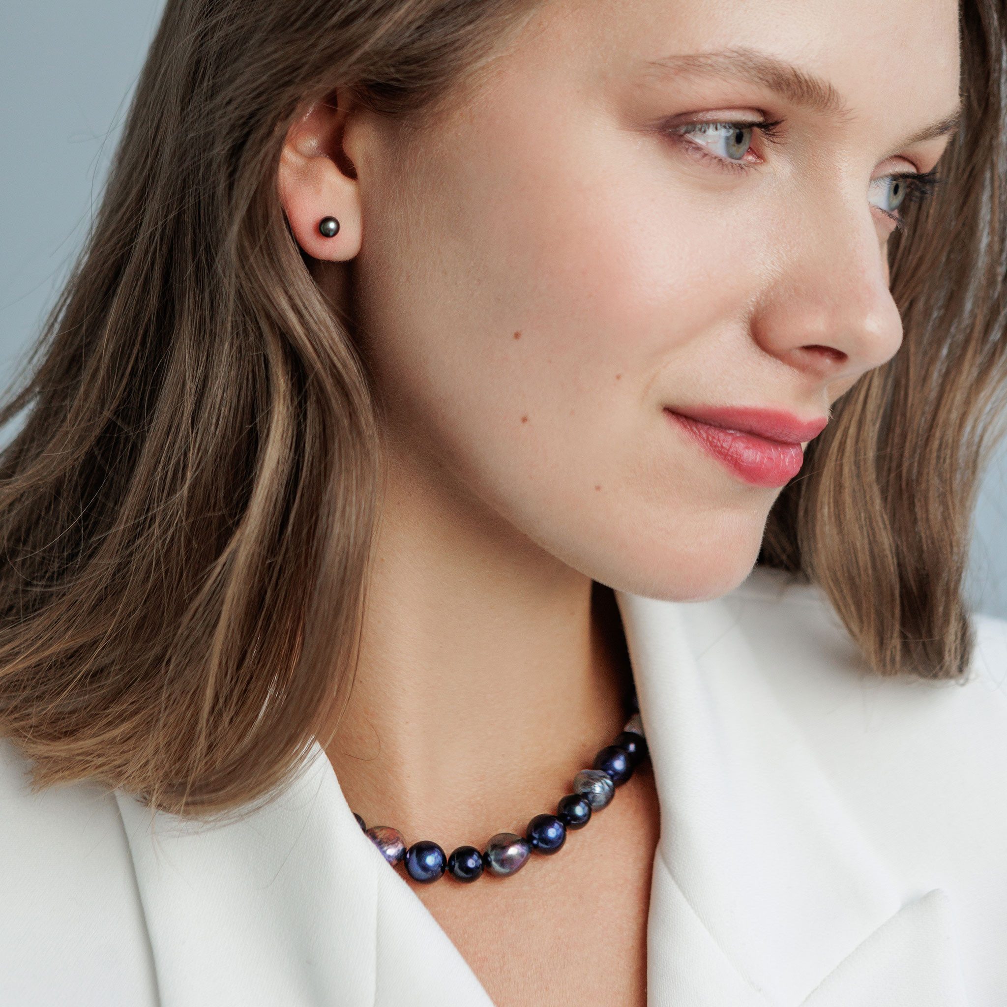 Gaura Pearls Paar Ohrstecker schwarz, rund, günstig online kaufen