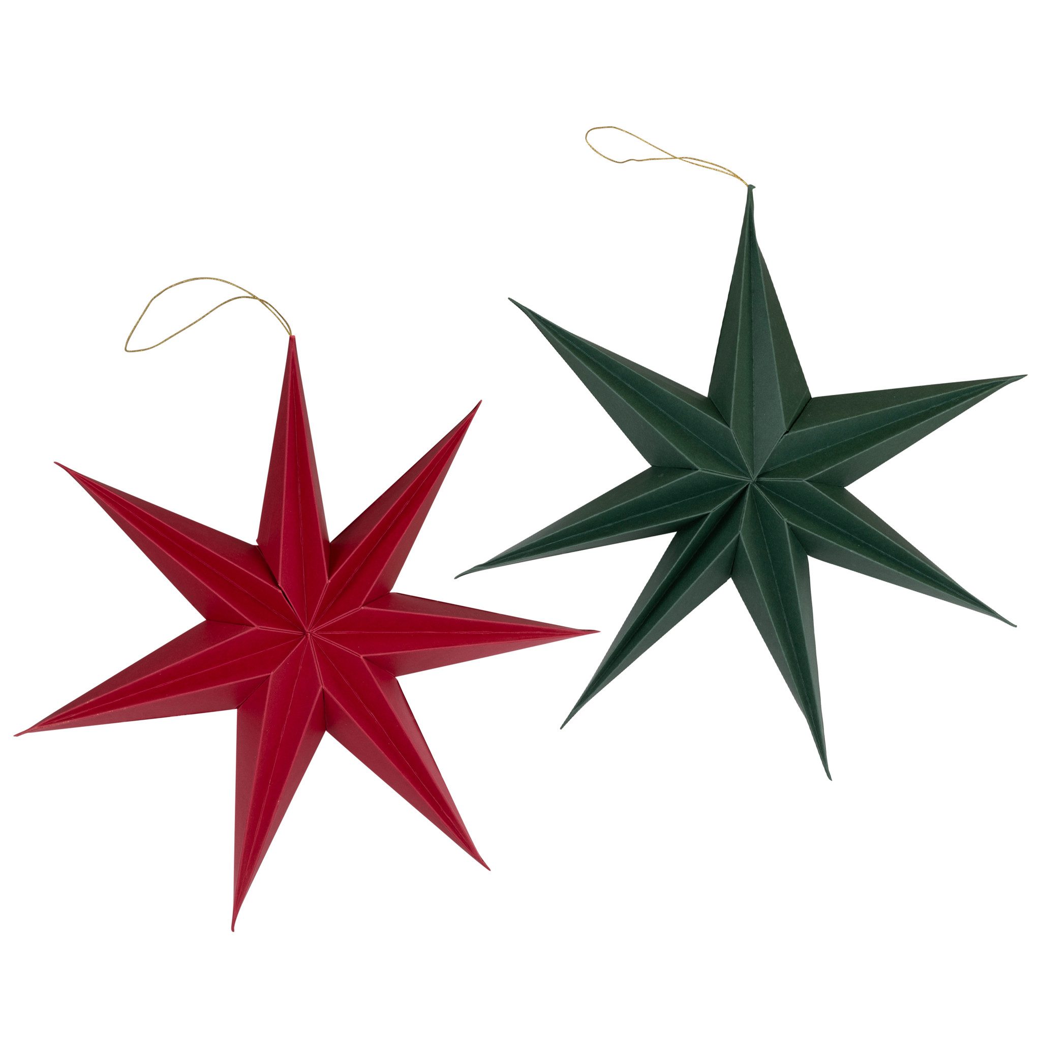 matches21 HOME & HOBBY Dekohänger Weihnachtsdeko Sterne zum Aufhängen Rot & Grün 2er Set (2 St), 20 cm Papier Weihnachtsbaumschmuck