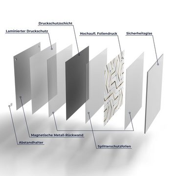 DEQORI Magnettafel 'Hochglanzmuster', Whiteboard Pinnwand beschreibbar