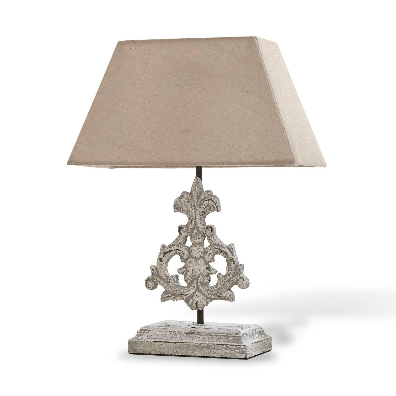 Mirabeau Tischleuchte Tischlampe Poème leinen/antikweiß