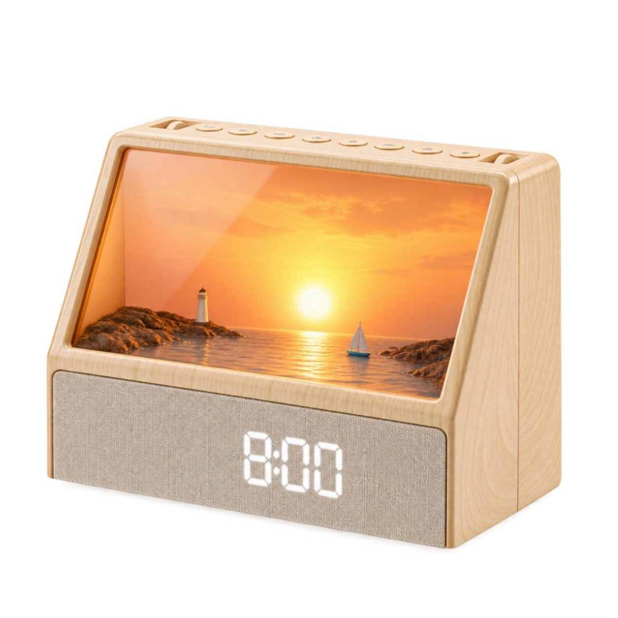Fofile Tageslichtwecker Tageslichtwecker, Lichtwecker mit Sonnenaufgang Sunrise Simulation, White Noise, Night Light, Digital Clock