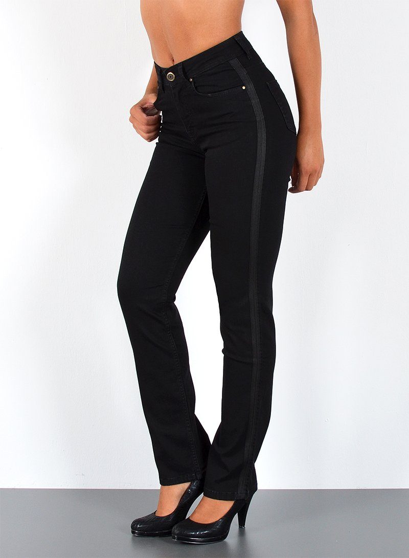 ESRA Straight-Jeans Premium Damen Straight Fit Jeans High Waist Hose bis Übergröße G5 Jeans Damen Straight Fit High Waist Damen Jeans Regular Stretch-Jeans – Bild 2 von 5