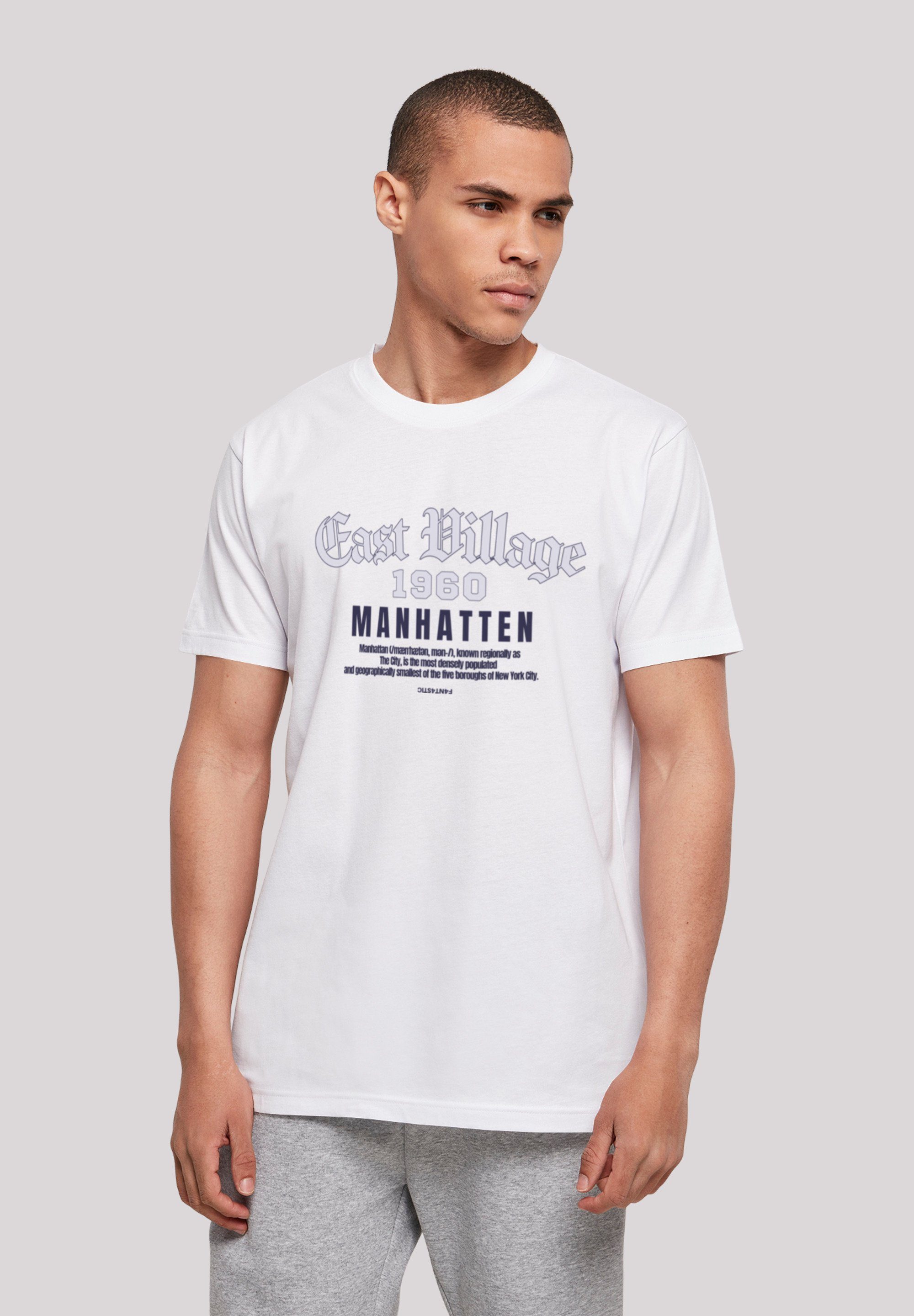 Manhatten TEE F4NT4STIC weiß East UNISEX Village Print T-Shirt