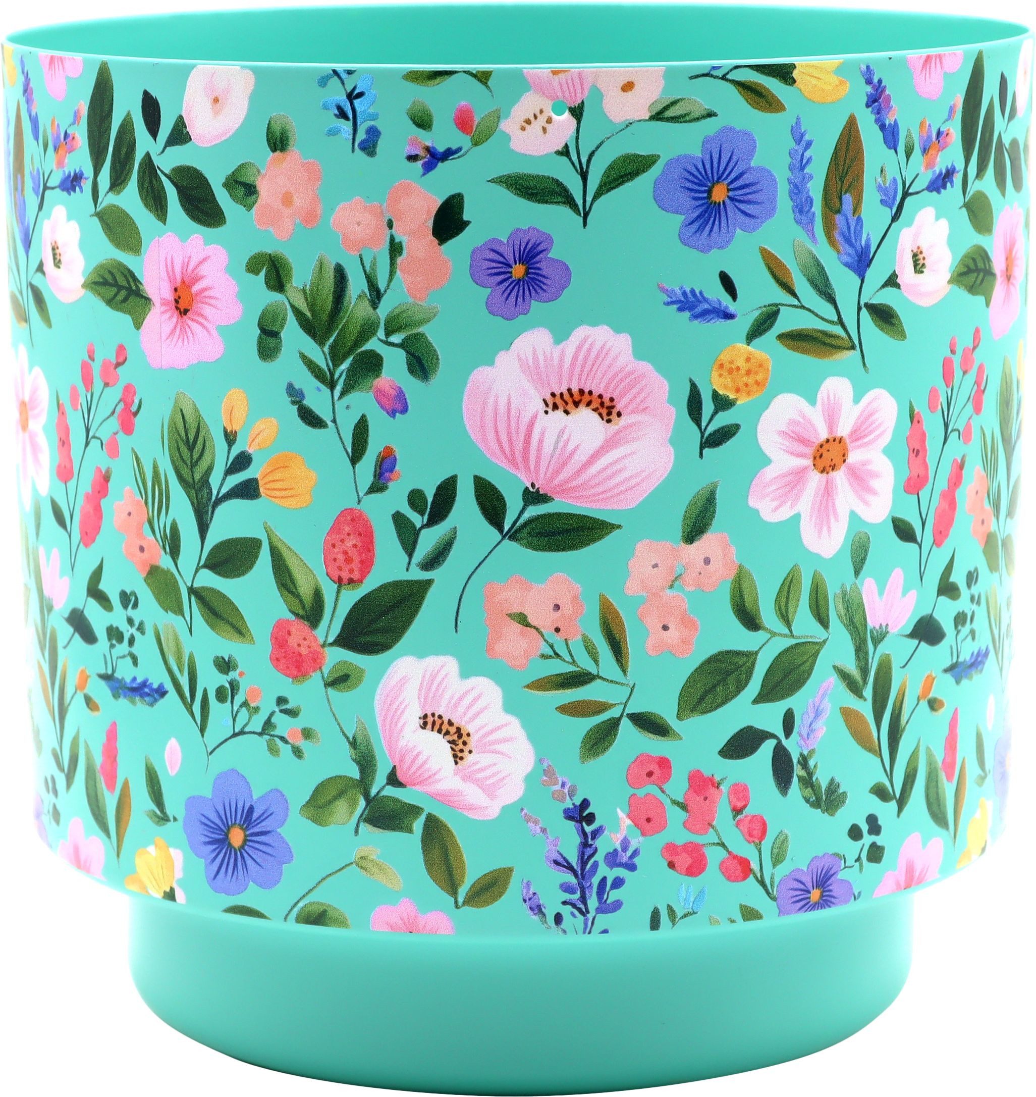 FURNARO Übertopf Flower Power, Blumenmotiv, Metall, Ø13 x 14 cm