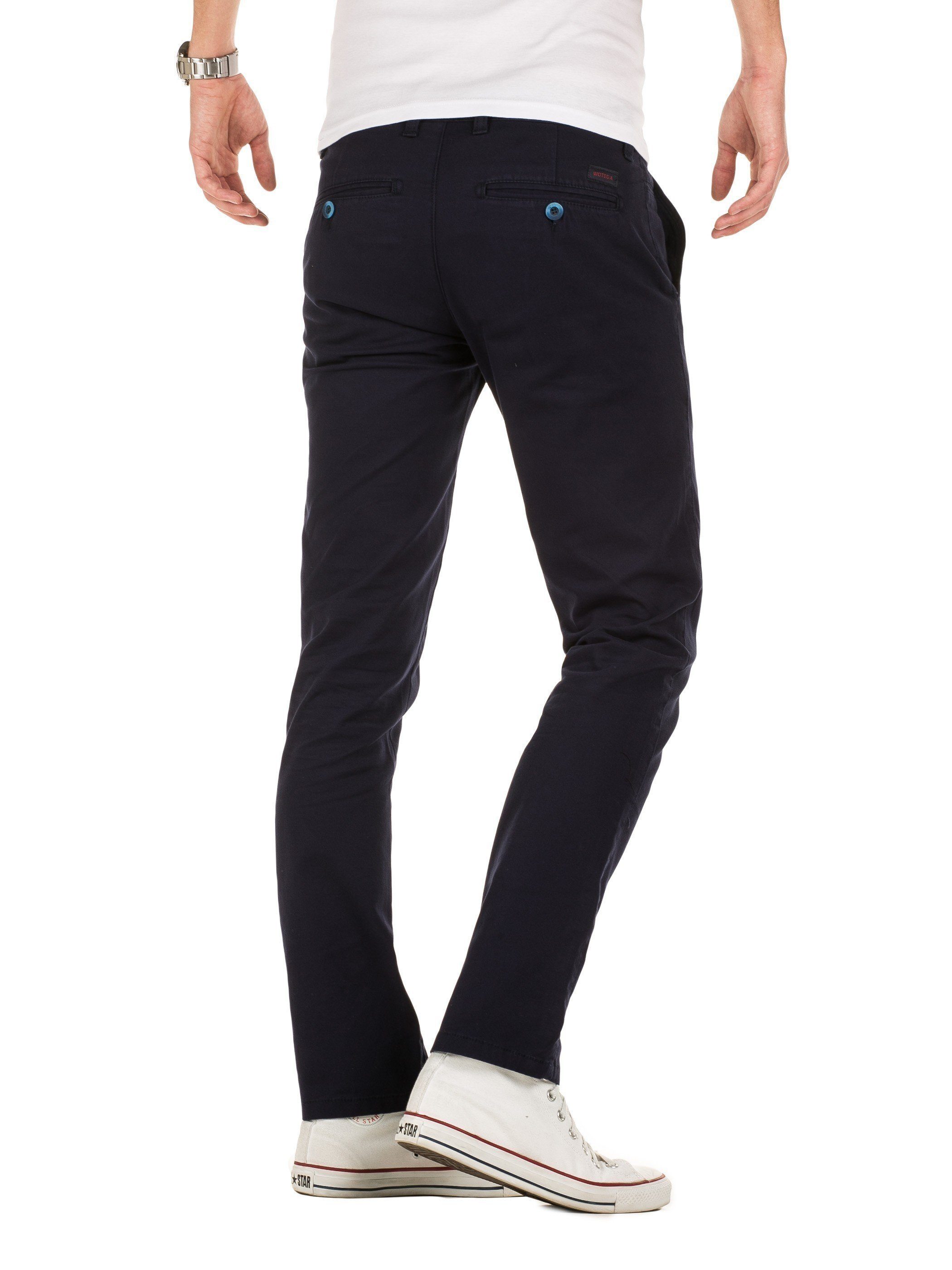 Pants Blau 1001) Fit Herren Chinohose Adriano Chino Chinohose WOTEGA (navy Slim