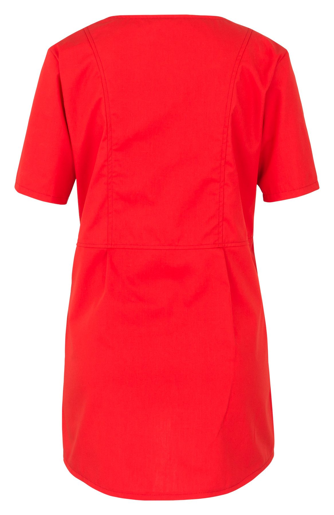 BEB Schlupfbluse beb MEDIZIN/PFLEGE Damen KASACK Kurzarm Rundhals Modern-Fit Rot