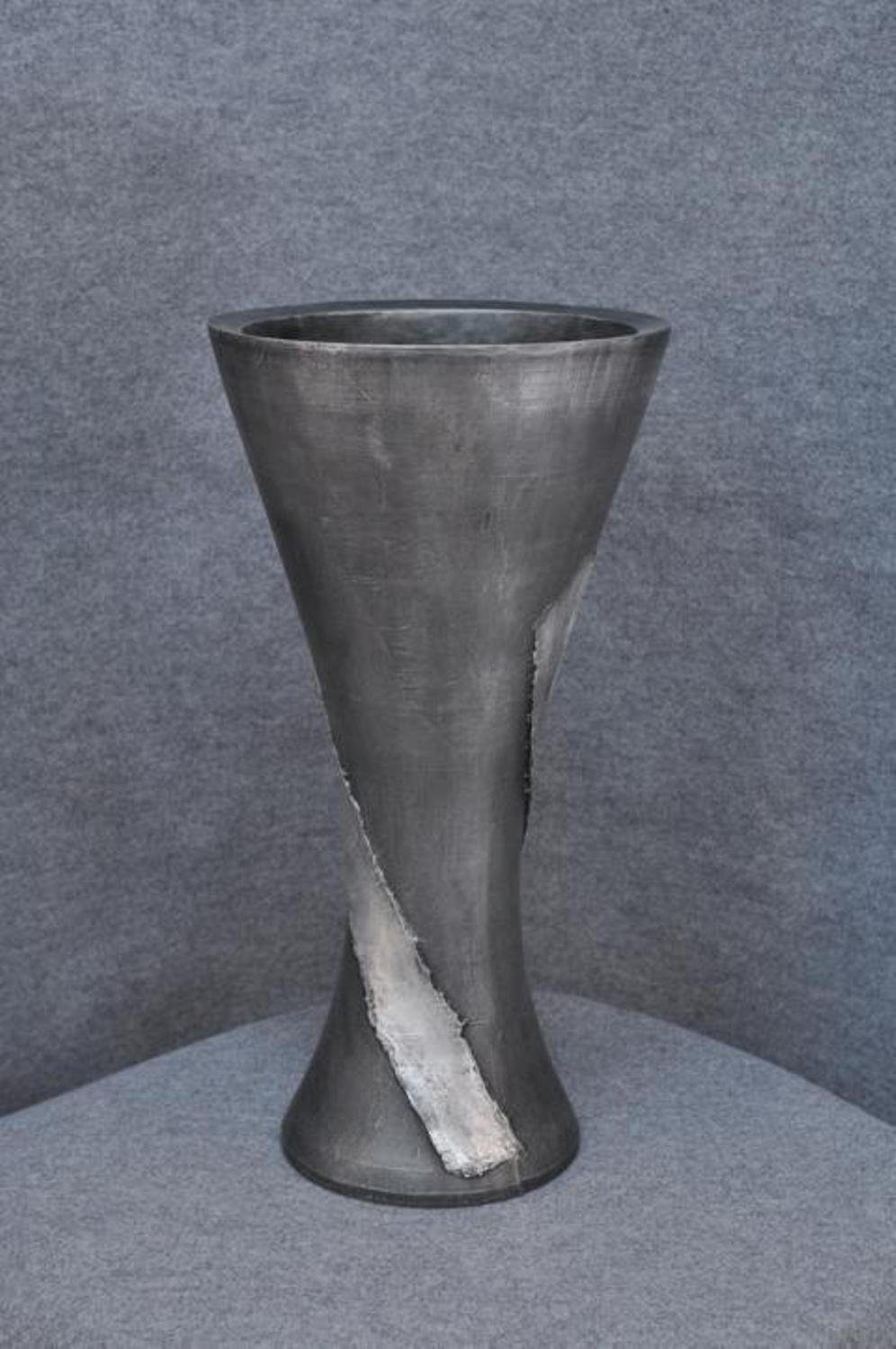 JVmoebel Skulptur XXL Big Vase Design Medusa Antik Stil Blumen Vasen Pokal Deko 0883 Grau