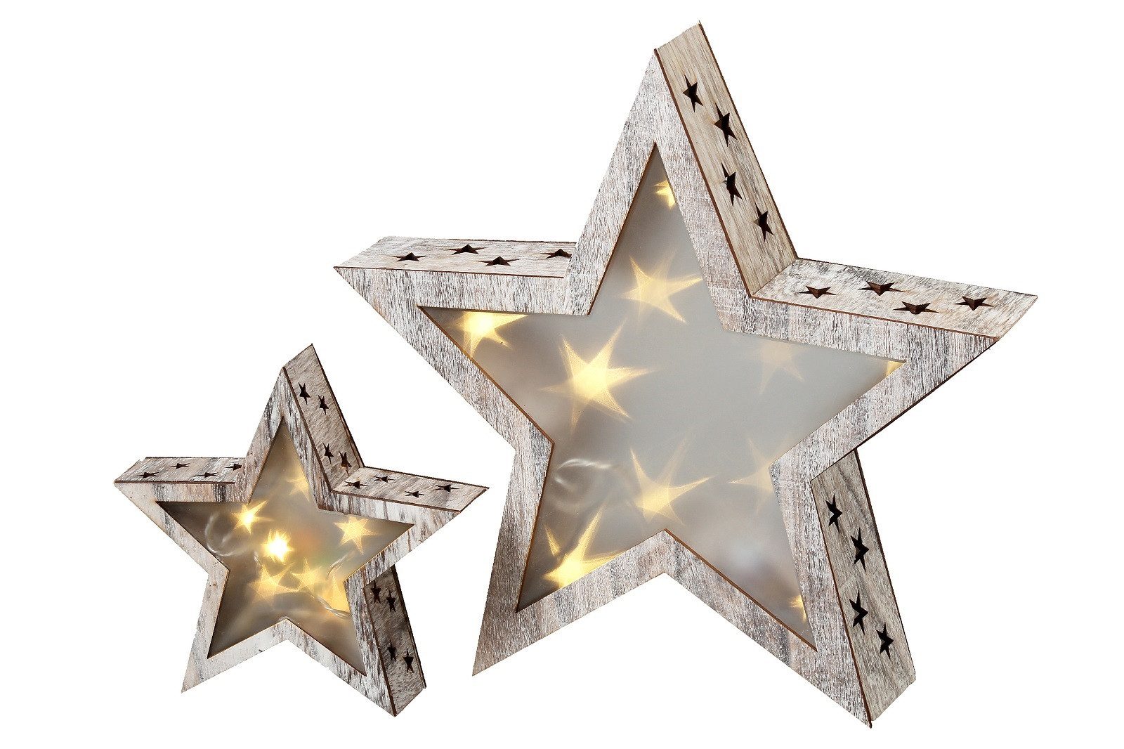 BOLTZE GRUPPE GmbH LED Stern LED Dekostern Queenstown Holz Ø.20cm hellbraun/weiß Stückpreis