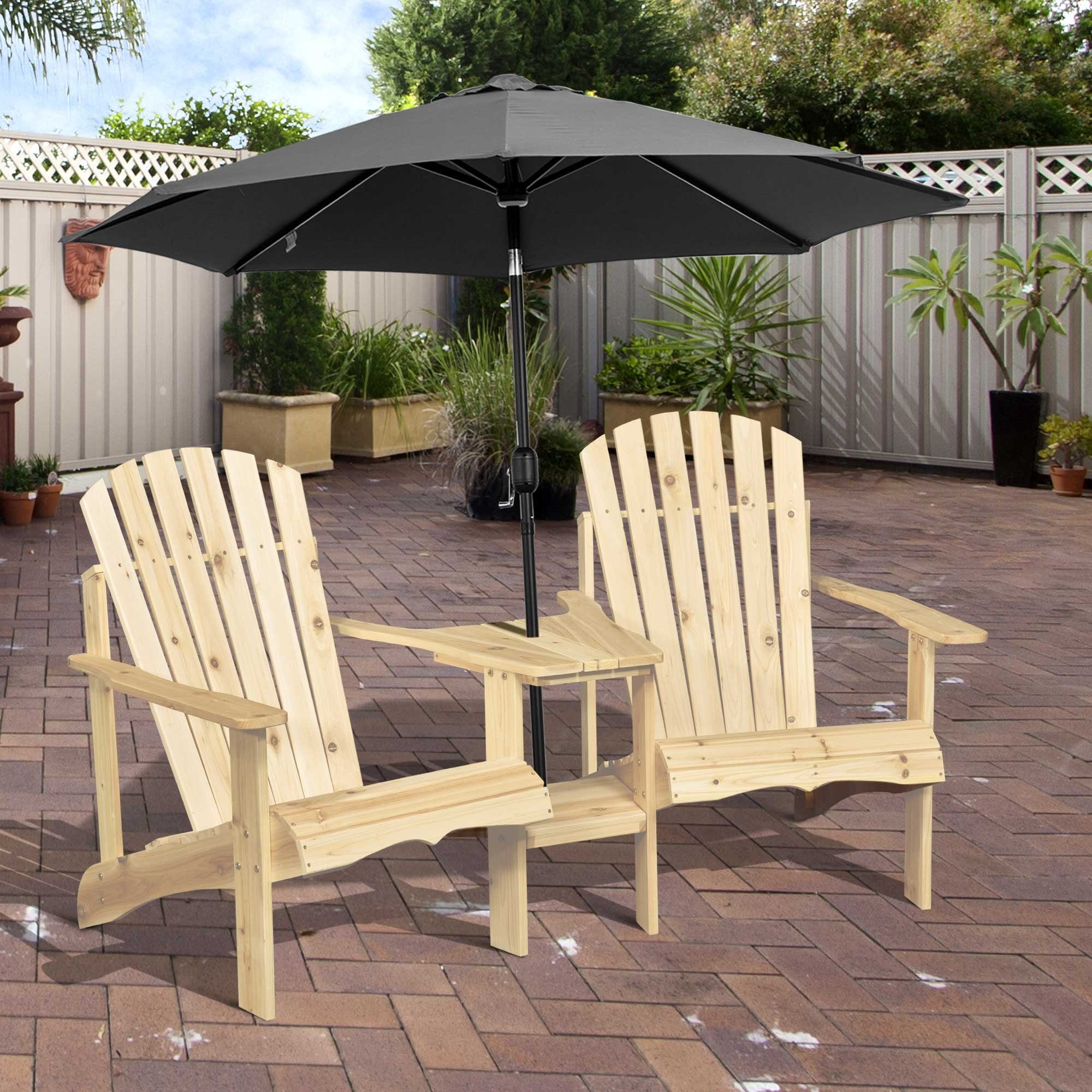 Outsunny Gartenstuhl Adirondack mit Tisch und günstig online kaufen