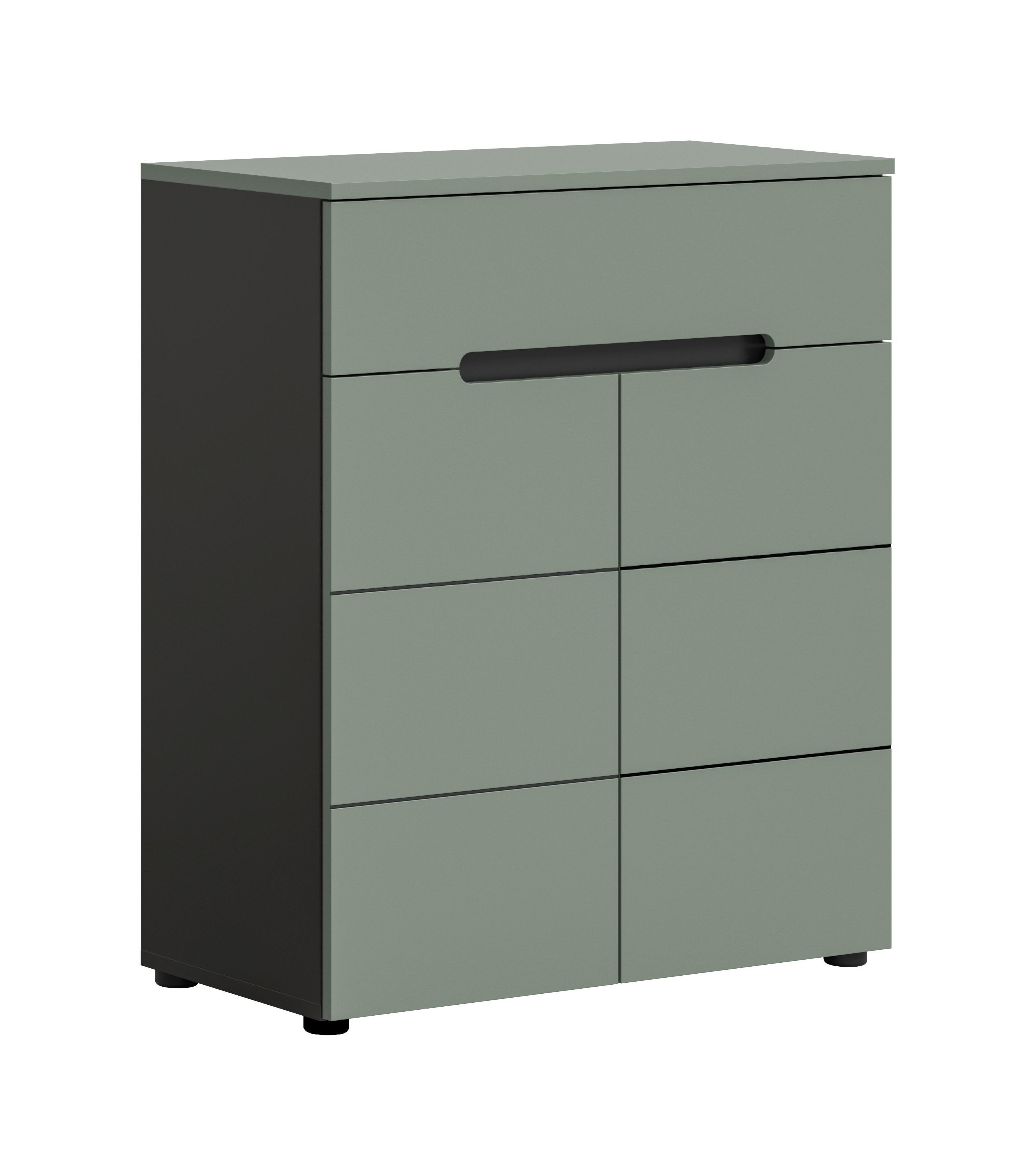 xonox.home Schuhkommode, Smoke Green Melamin beschichtet modern 94x80x37 cm