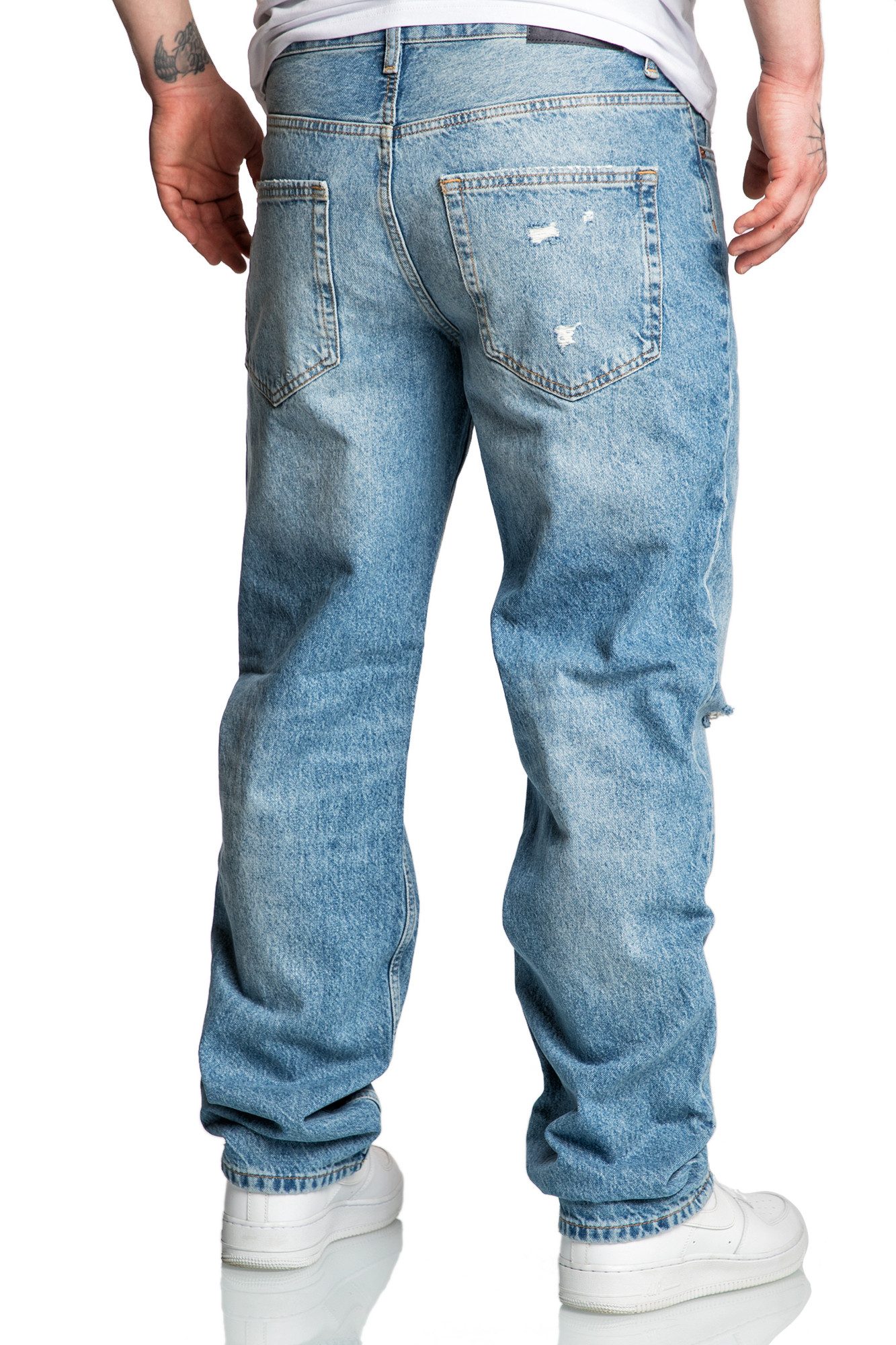 Amaci&Sons Loose-fit-Jeans YAKIMA 90s Baggy Jeans Herren Destroyed 90s Denim Jeans Hose Straight Baggy