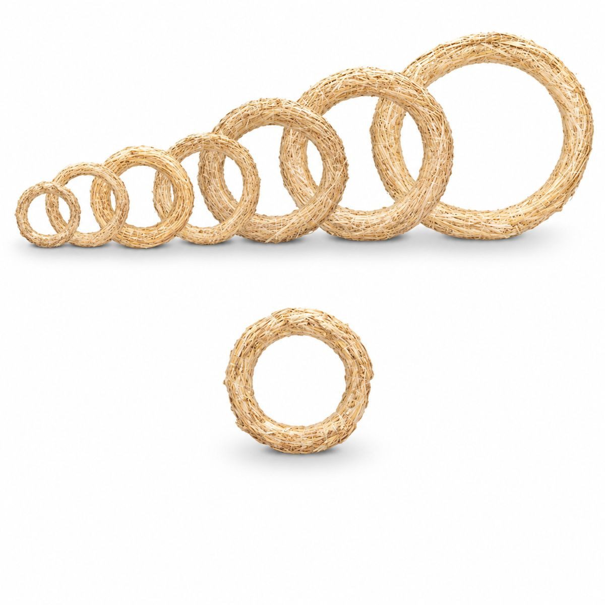NaDeco Bastelnaturmaterial Strohkranz, Natur, Ø 20 cm, Stärke 3 cm Strohring Kranzrohling