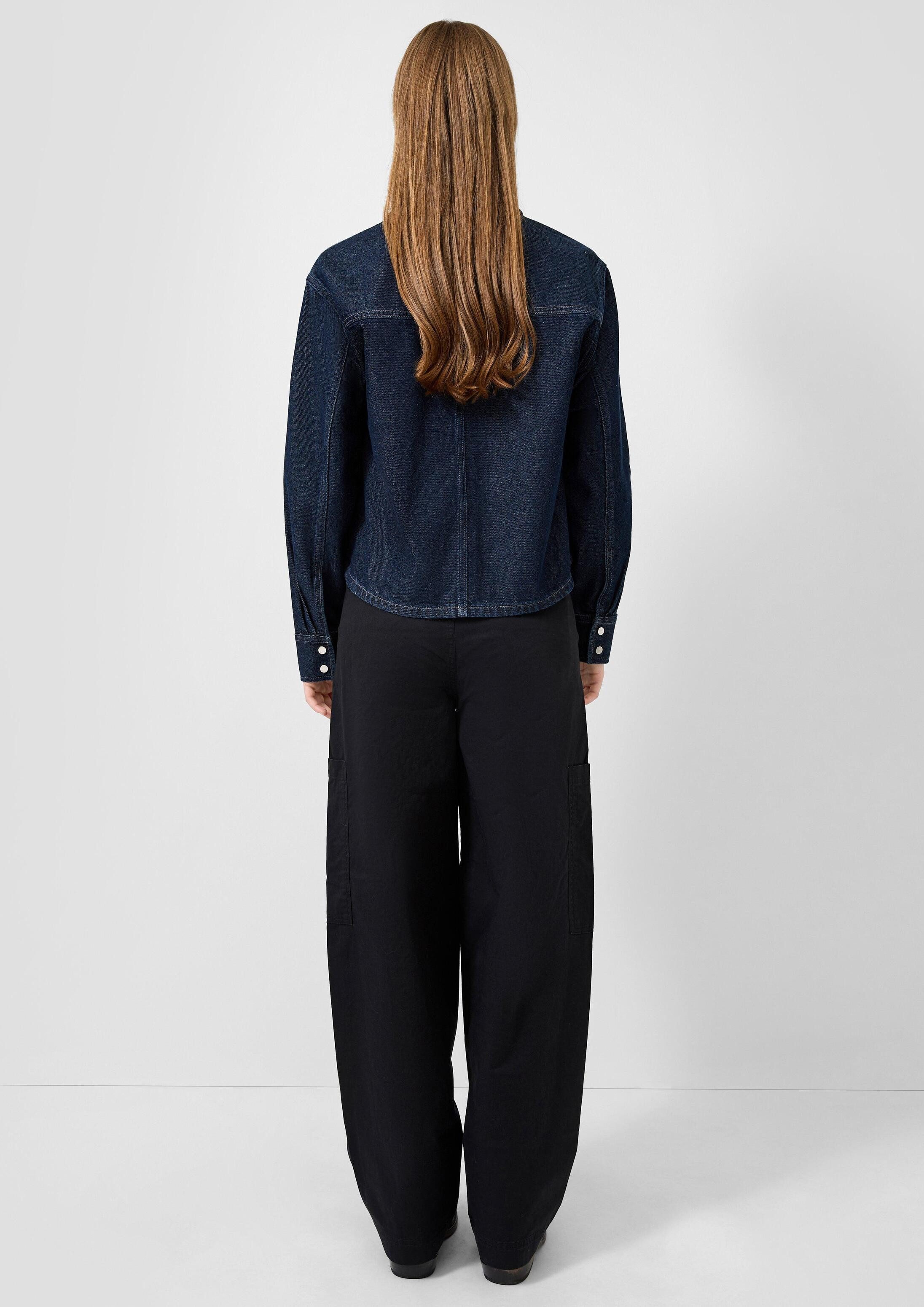 QS Hemdjacke Bluse Denim-Overshirt