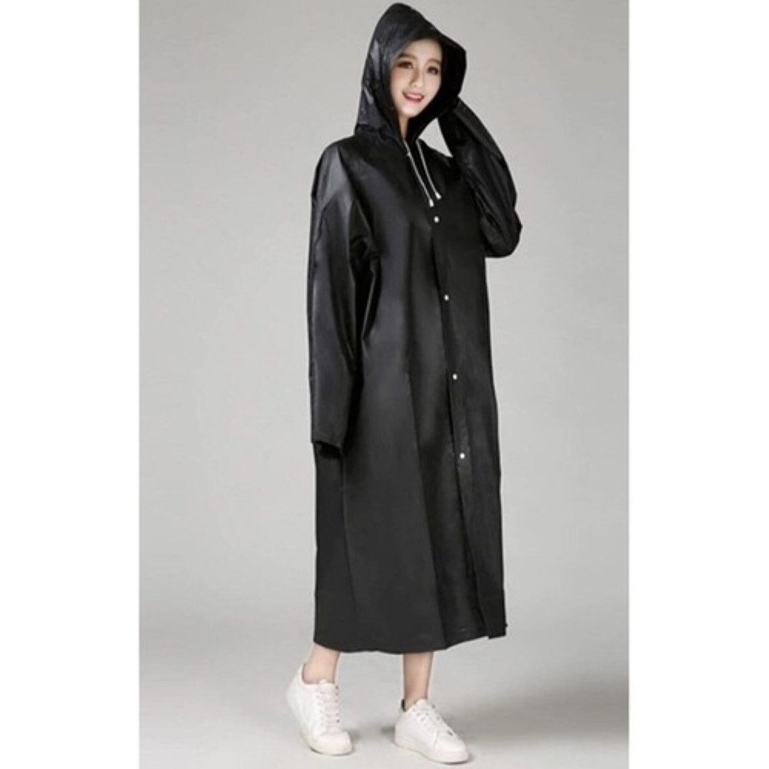 Trizand Regenjacke Fahrrad Regenmantel Regenponcho mit Kapuze Festival Camping Outdoor (Übergangsjacke Langer Regenmantel mit Kapuze und Druckknöpfen, unisex Festivaljacke, Kapuzenjacke, Regenmantel-Set Outdoor Aktivitären Herbstjacke Windjacke) Hochwertiges EVA-Material, universelle Passform, Druckknopfverschluss