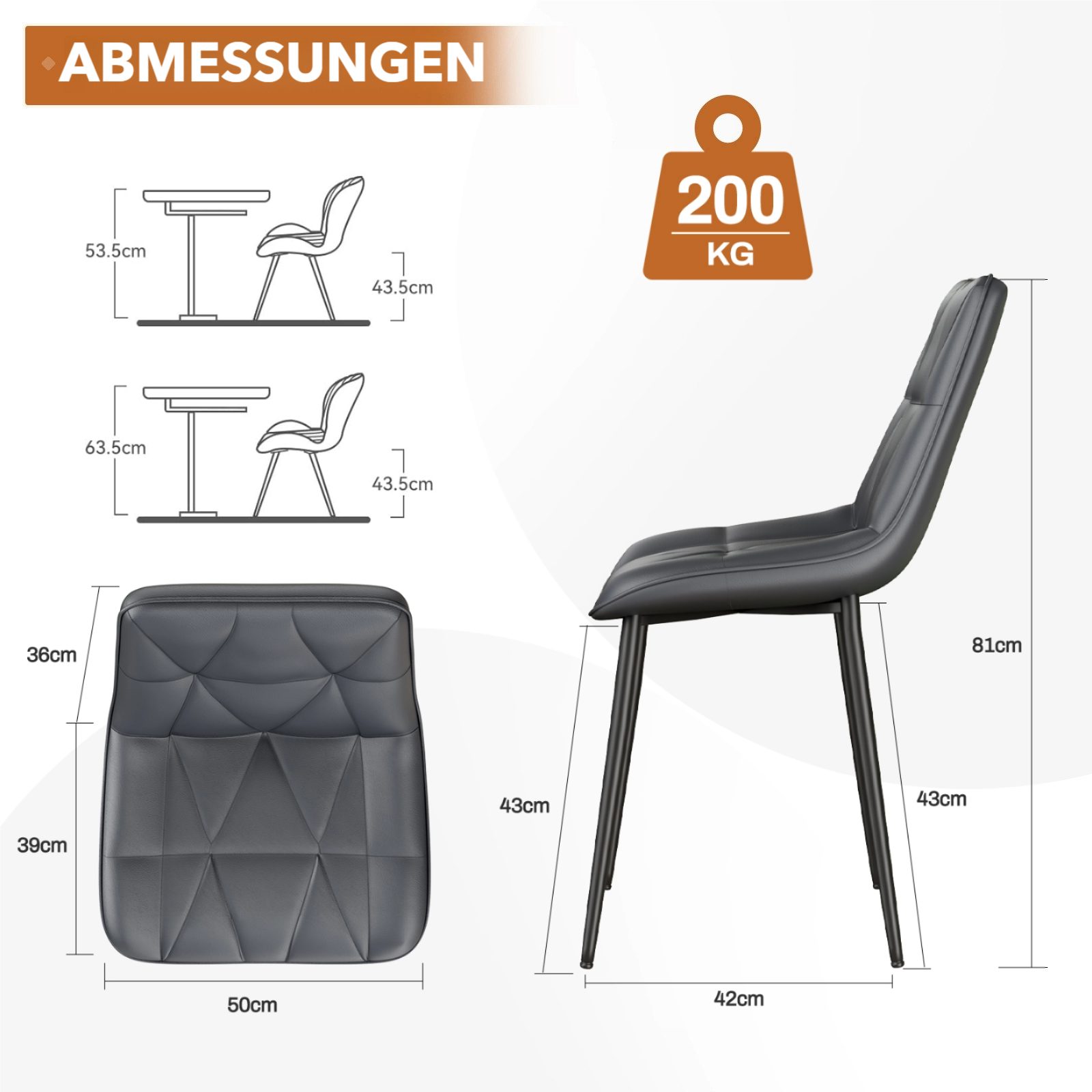 TLGREEN Esszimmerstuhl 2/4-er Küchenstuhl, PU Polsterstuhl mit Rückenlehne, günstig online kaufen