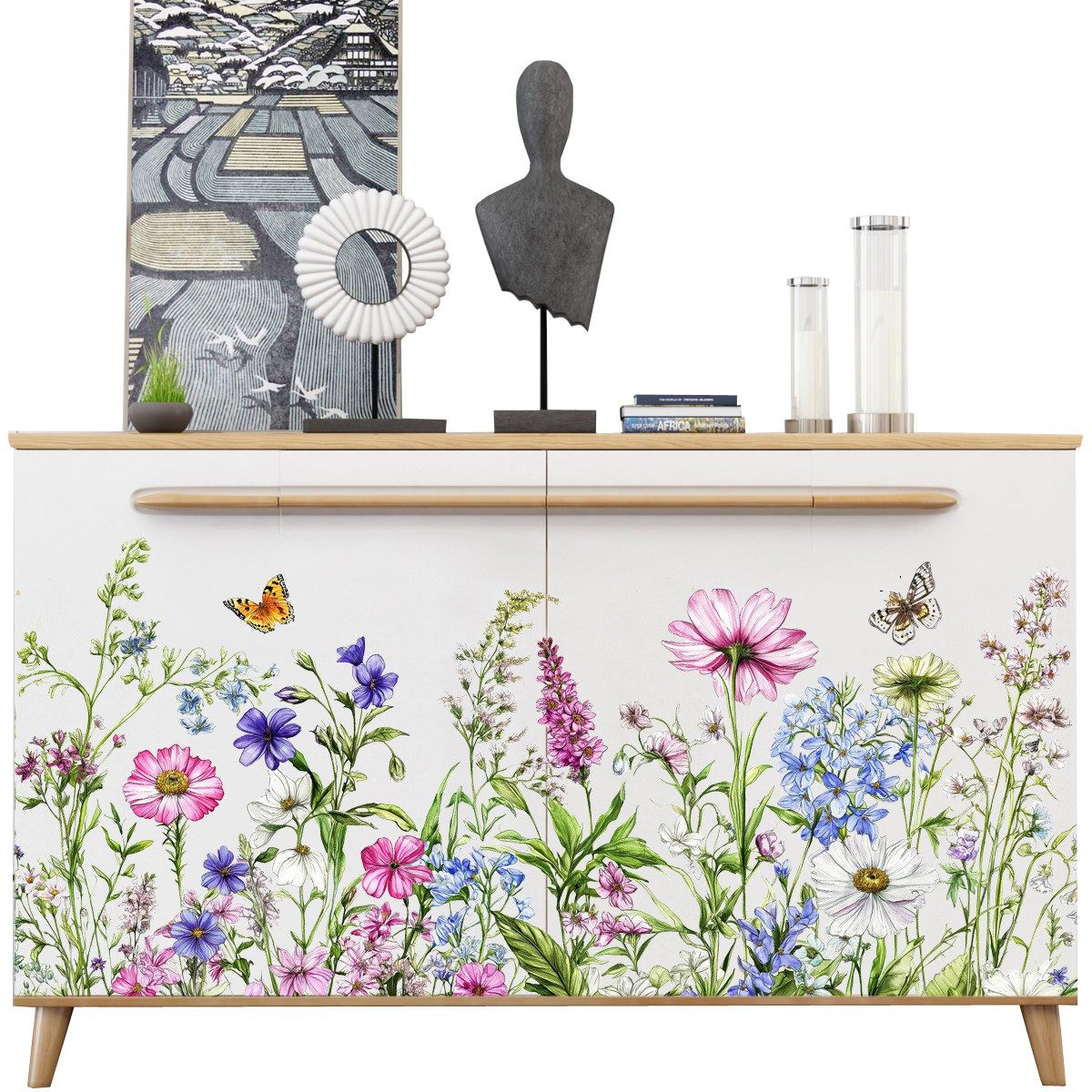 Coonoor Fenstersticker Blumen- und Schmetterlingsfensterfolie, bunte Fenste günstig online kaufen