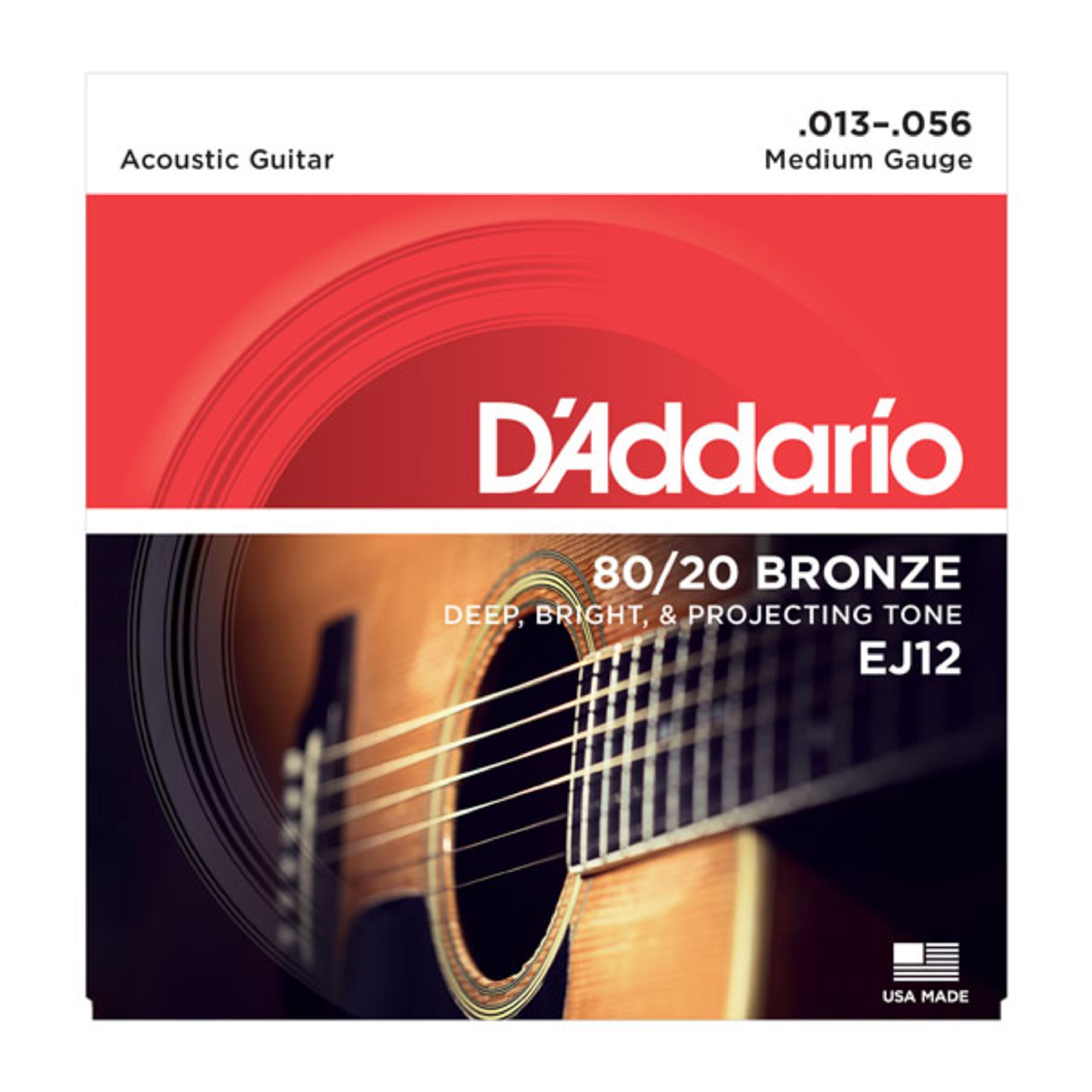 Daddario Spielzeug-Musikinstrument, EJ12 13-56 80/20 Bronze Westerngitarrensaiten - Medium