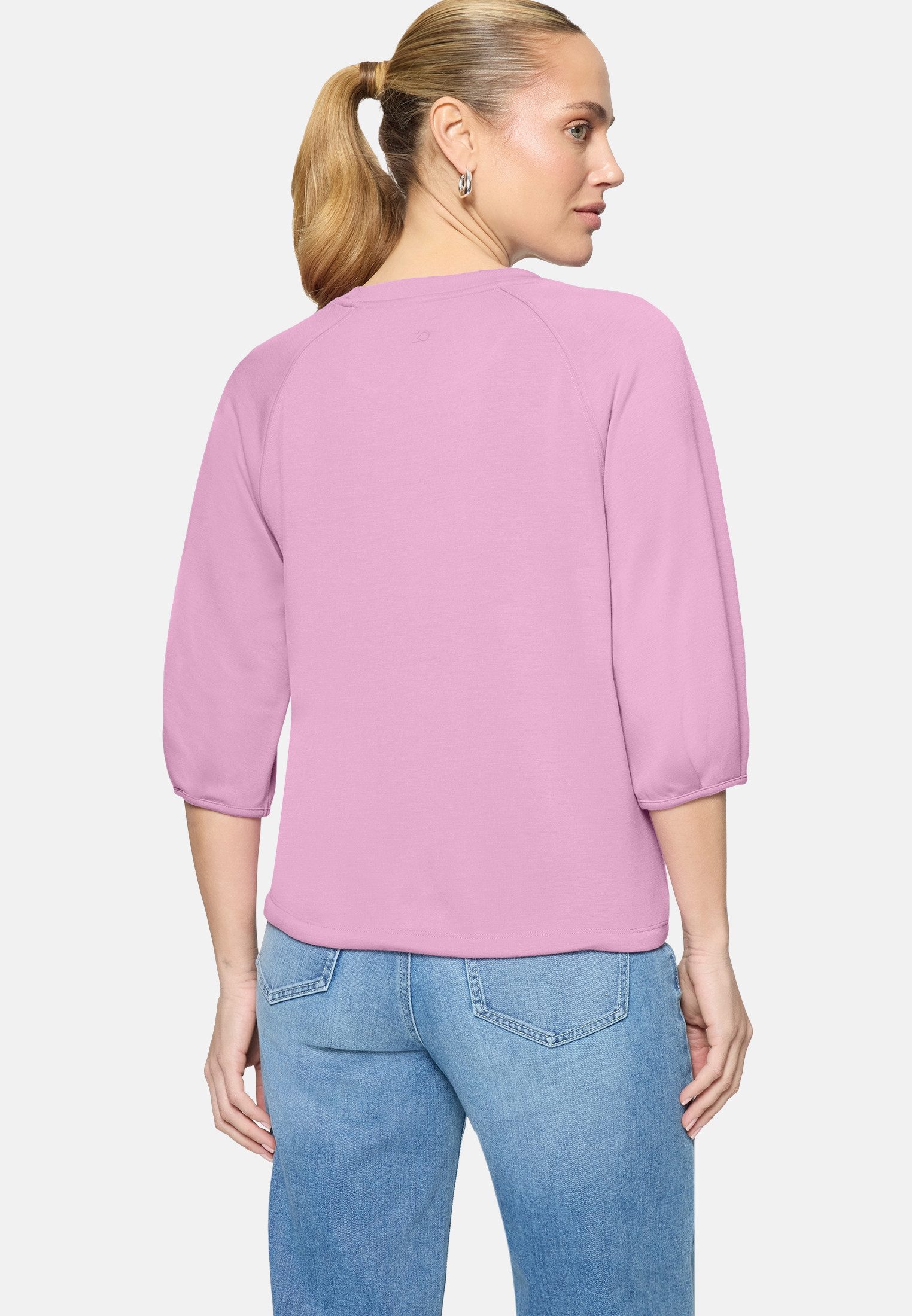 Zero Kurzarmshirt Damen unifarben (1-tlg) Falten