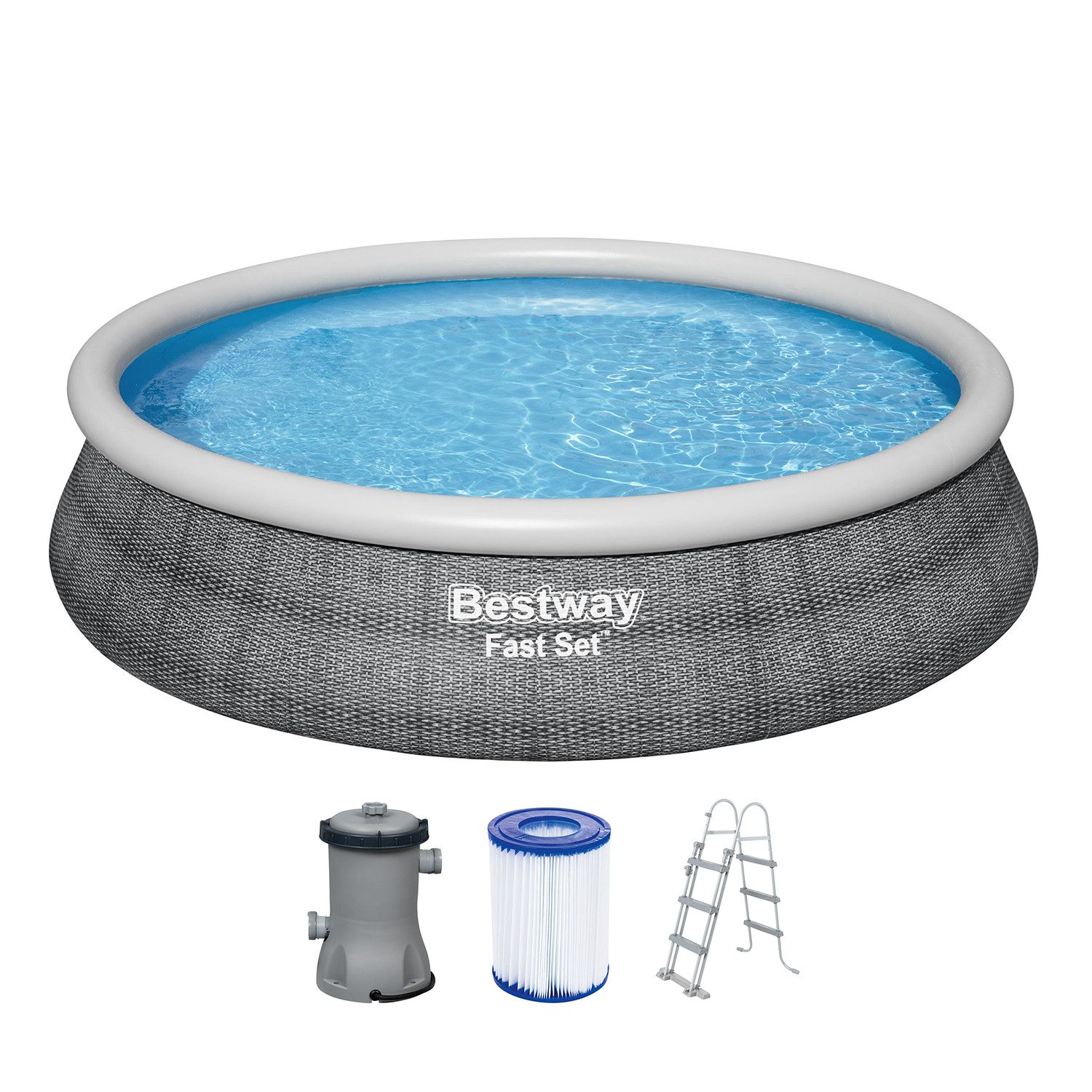 Quick-Up Pool Fast Set™ Aufstellpool-Set mit Filterpumpe Ø 457 x 107 cm, Rattan-Opti