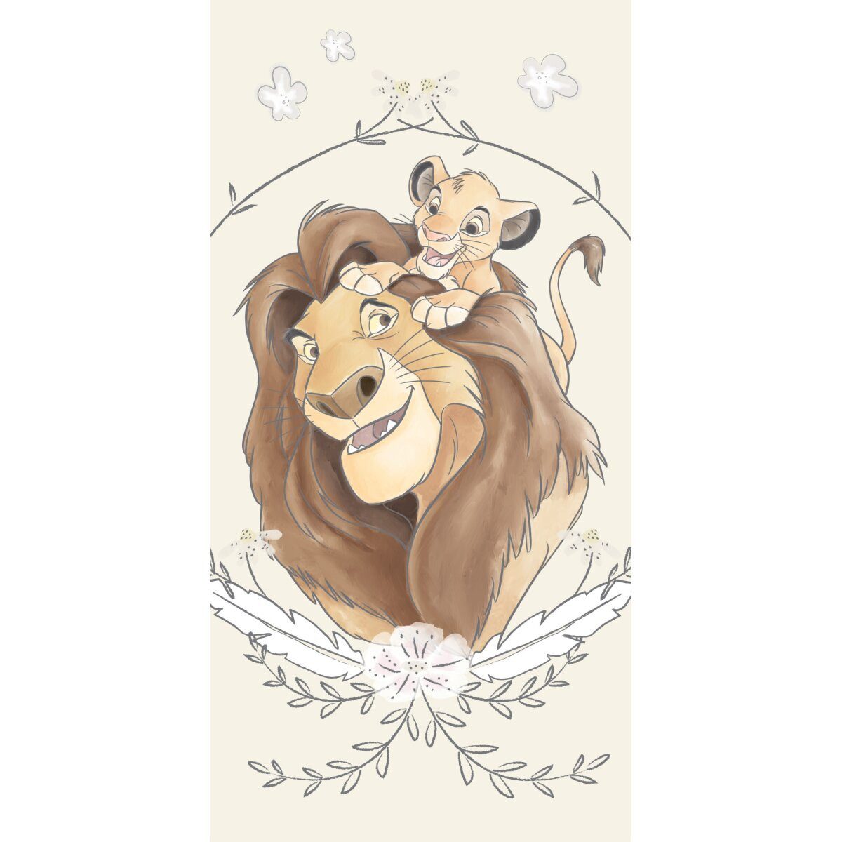 Disney Badetücher Disney König der Löwen Simba Strandtuch Badetuch 70x140, 100% Baumwolle (1-St)