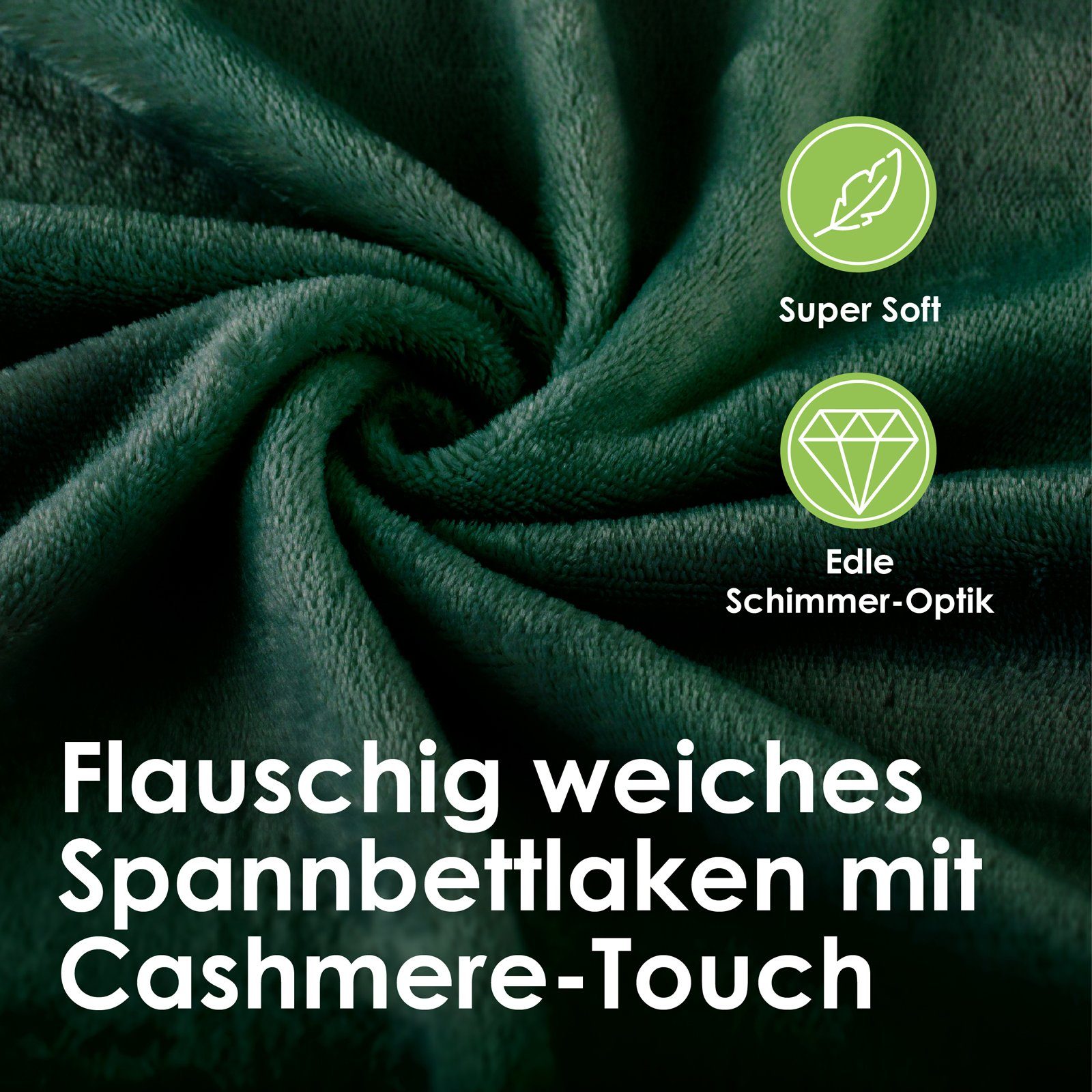 heimtexland Spannbettlaken Cashmere Touch Spannbetttuch Super Soft Bettlaken, Microfaser, Gummizug: rundum, kuschelig weich I Rundum-Gummizug I Matratzenhöhe bis 25 cm I