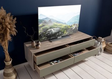 Massivmoebel24 TV-Board TV-Board Akazie 145x45x50 braun-creme lackiert TROMSO #006