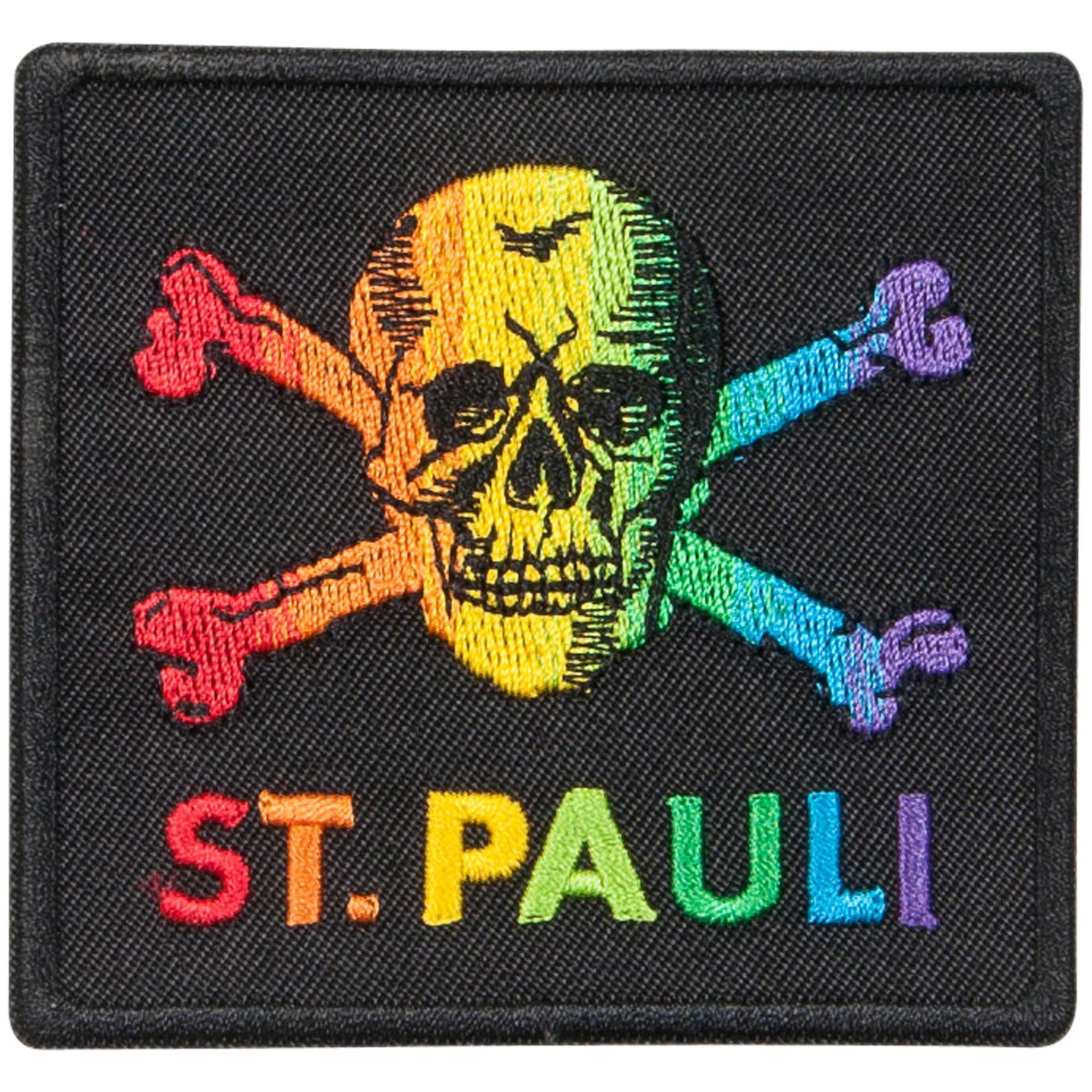 FC St. Pauli Aufnäher FC St. Pauli - Aufnäher Totenkopf Regenbogen, Baumwolle