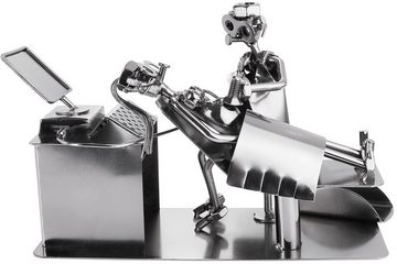 BRUBAKER Dekofigur Schraubenmännchen Schwangere beim Ultraschall (1 St., mit Visitenkartenhalter), kunstvolle Metallskulptur für Schwangere Frauen und Frauenarzt, Metallfigur