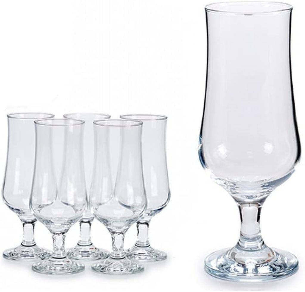 emeco Bierglas 6 Biergläser Cocktailgläser 405ml Hurricane Trinkglas Longdrinkgläser, 6-tlg., Glas