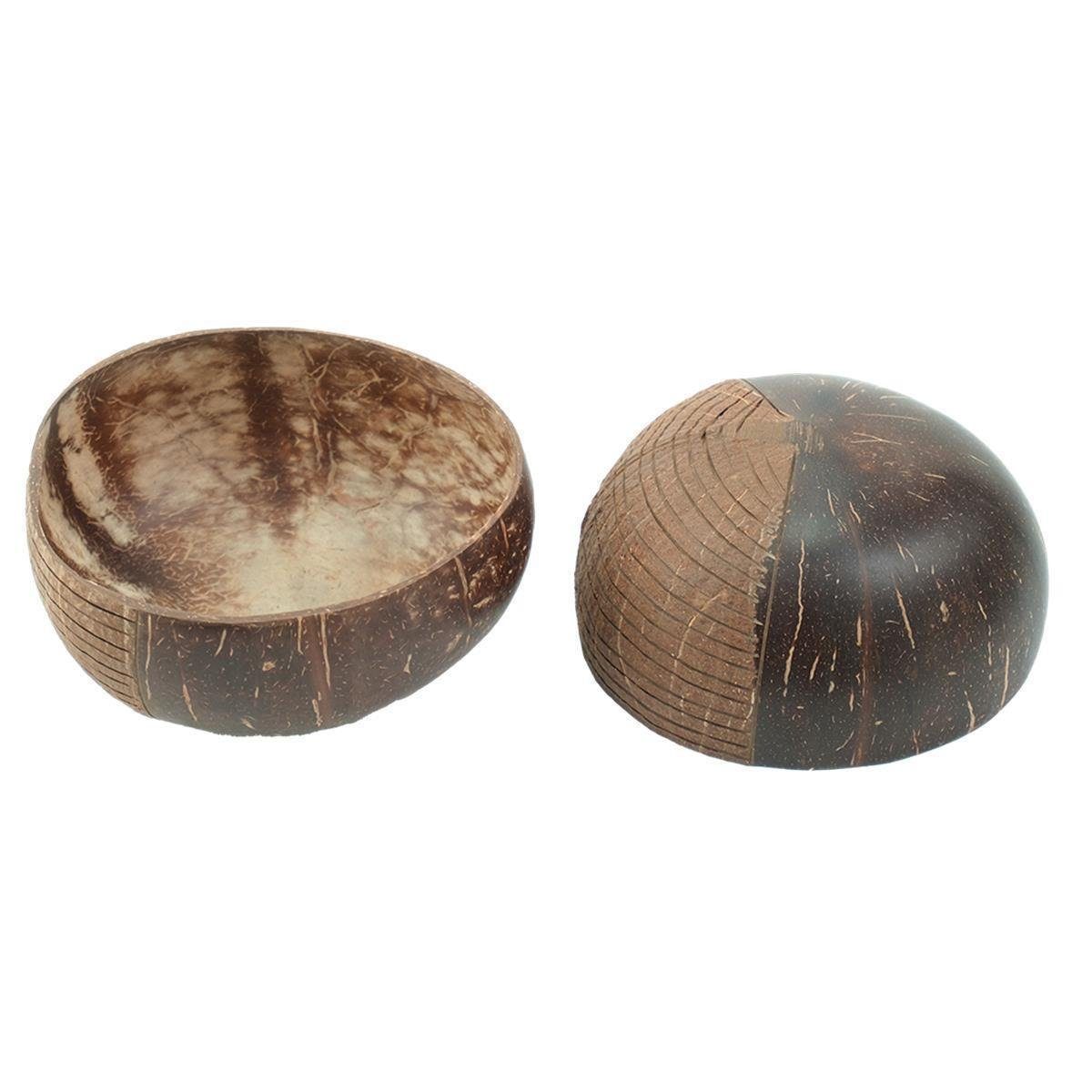 plastikfrei Naturprodukt Kokosnuss Kokosnusslöffel 2er Kokosnuss, Set - handgefertigt LANGA + BOURGH (Set), Schalen 2 / Coconut Schale Bowl, /