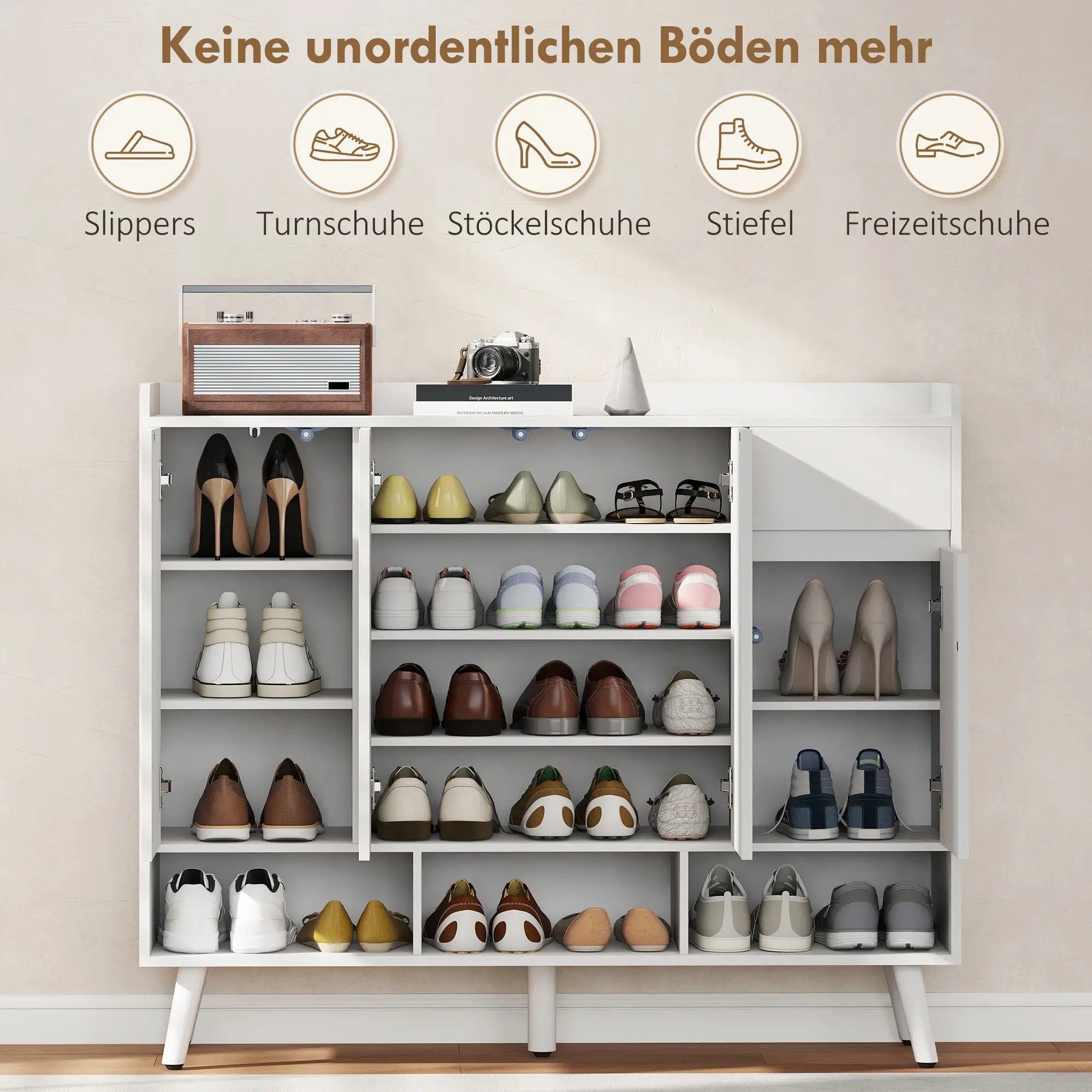 BlingBin Schuhschrank Schuhregal Schuhkommode mit 4 Verstellbaren Ablagen u günstig online kaufen