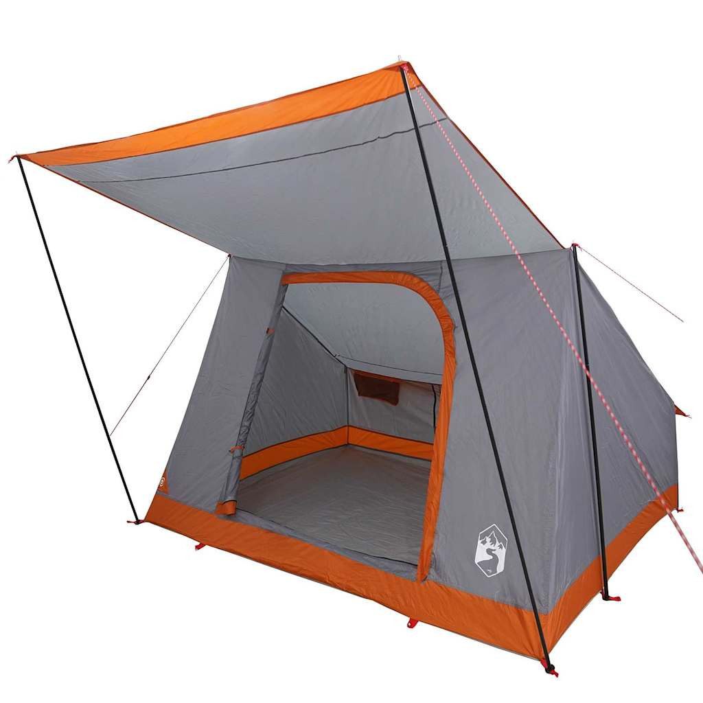 Tunnelzelt Campingzelt mit Dach Grau und Orange 282 x 225 x 154 cm Taft