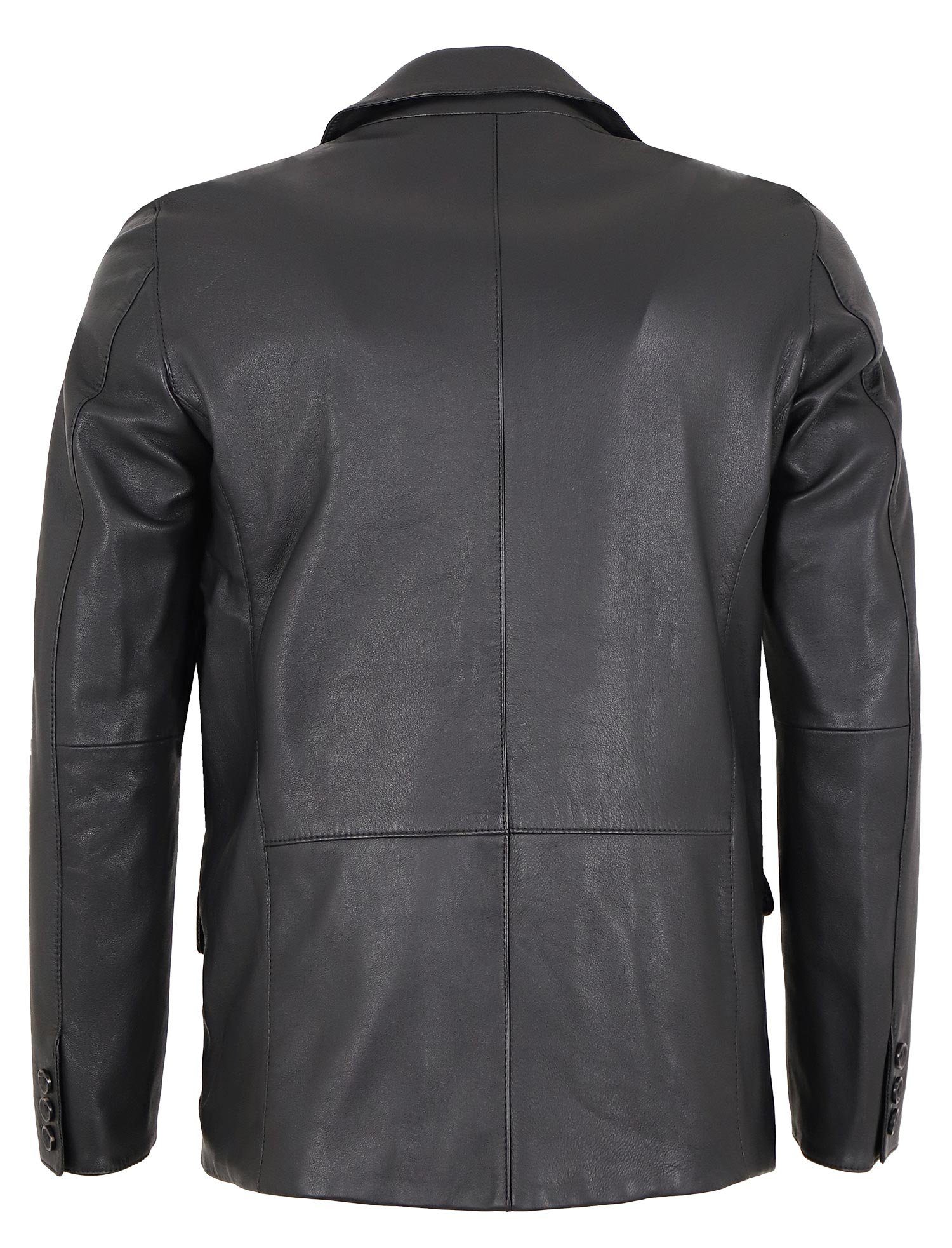 Lederjacke Claudio Echtleder Herren Lederjacke Sakko Lammnappa schwarz