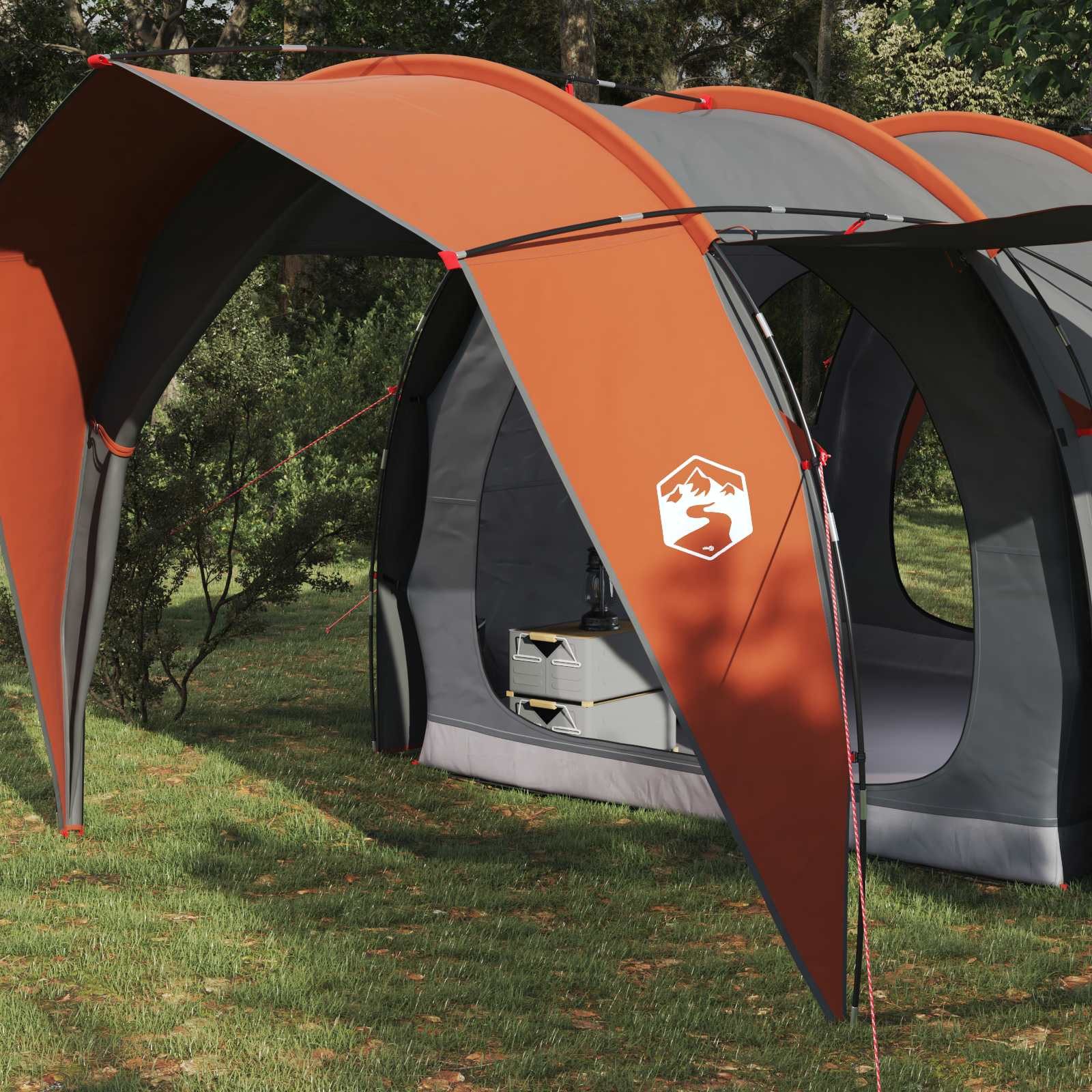 vidaXL Tunnelzelt Tunnelzelt Grau und Orange 382 x 262 x 214 cm, (1 tlg)