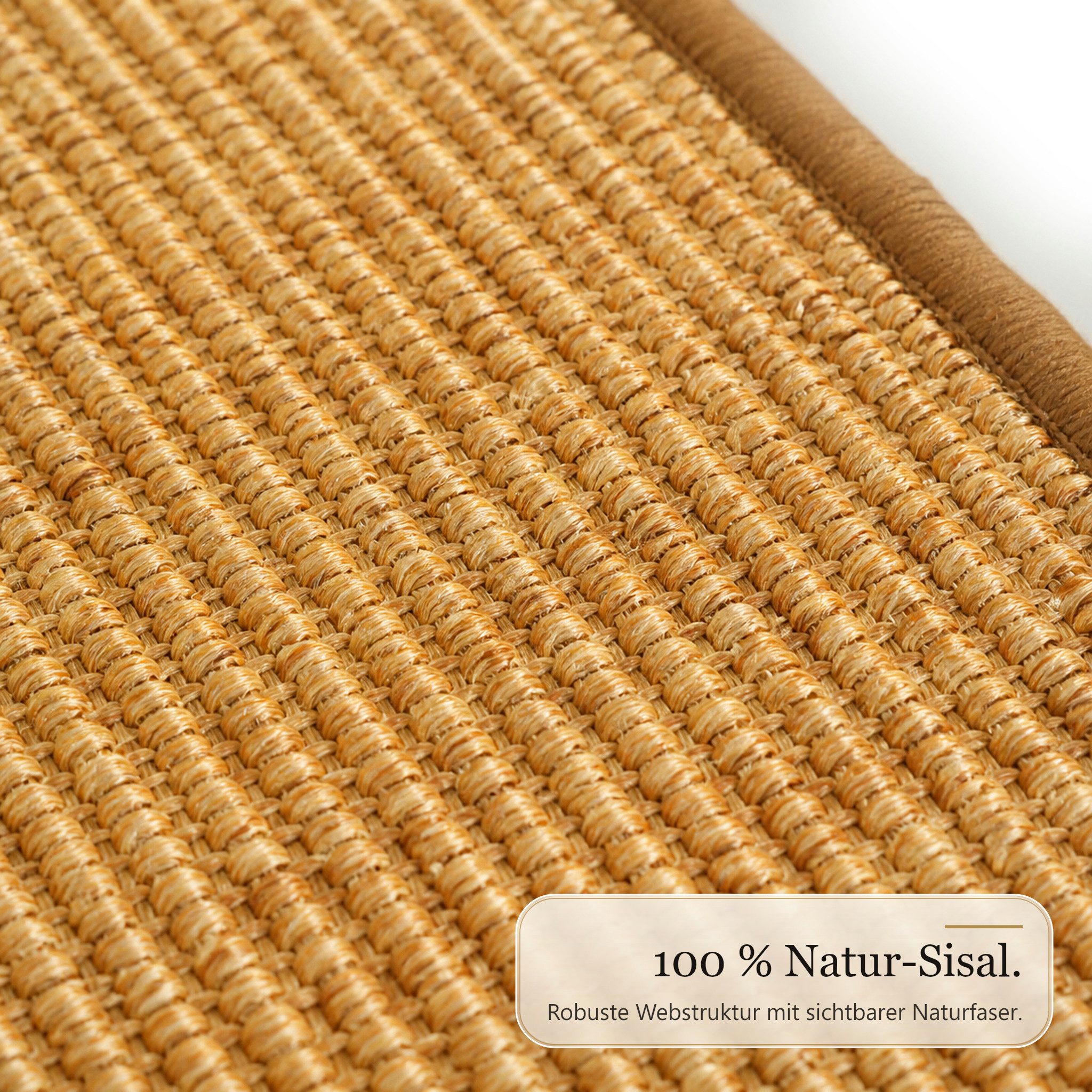Floordirekt Stufenmatte Goa mit Winkelprofil & Klebestreifen, 100 % Sisal – Bild 5 von 5