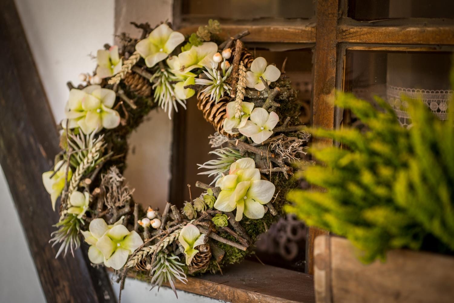 CreaFlor Home Dekokranz Herbstfloristik, Farbe: Naturfarben, Motiv: Hortens günstig online kaufen