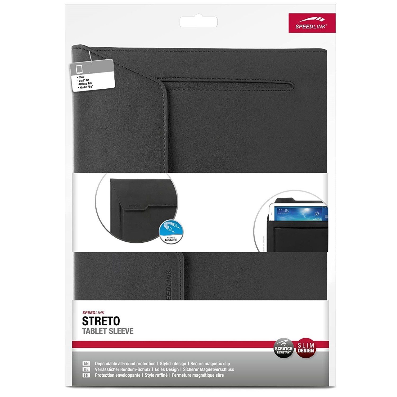 Speedlink Tablet-Hülle STRETO Tablet Sleeve bis 11" Schwarz, Anti-Kratz, Zubehör-Fach, Schlank, passend für Tablet PC bis 11" – Bild 4 von 4