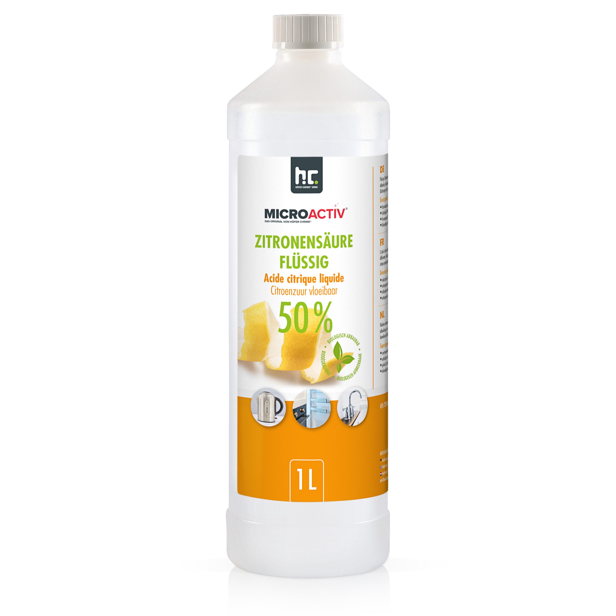 1 L Microactiv® Zitronensäure 50% flüssig Grundreiniger