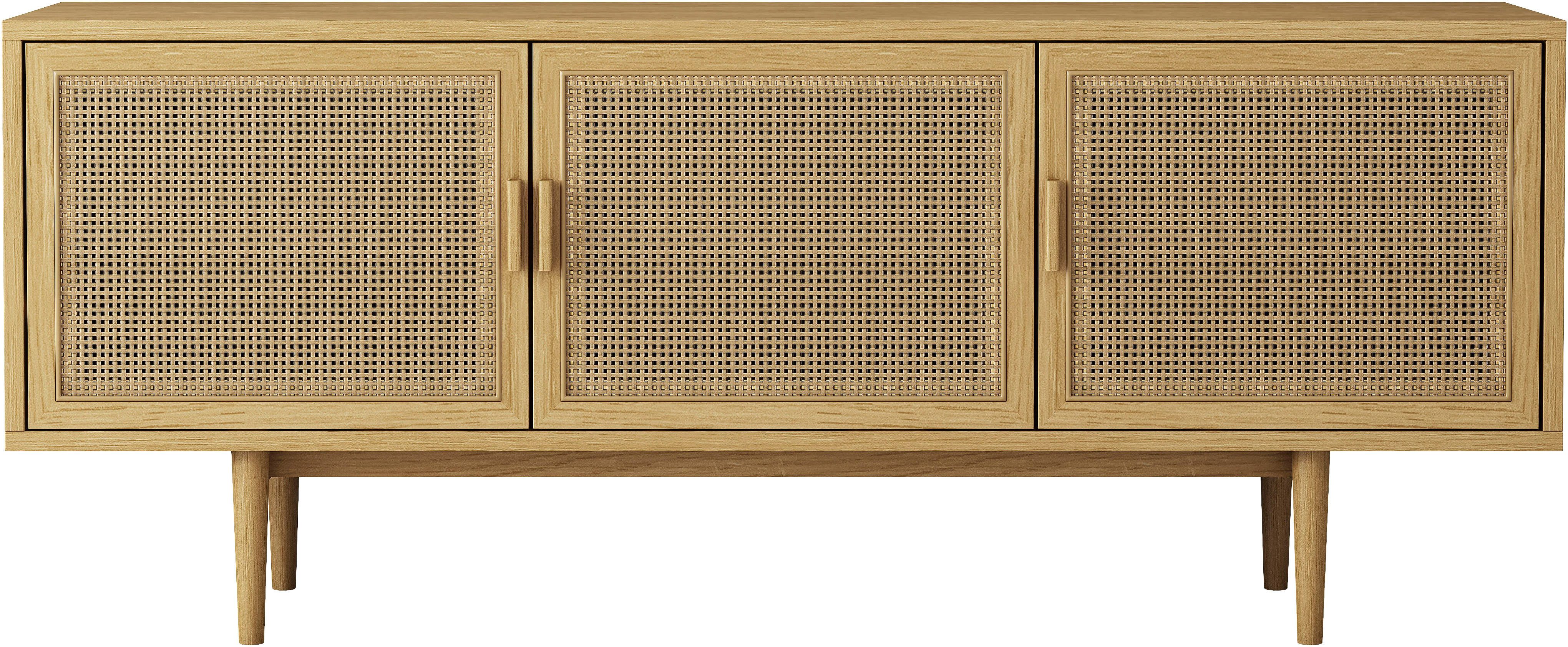 OTTO home TV-Schrank Lorelia in moderner Rattan Optik, Lowboard