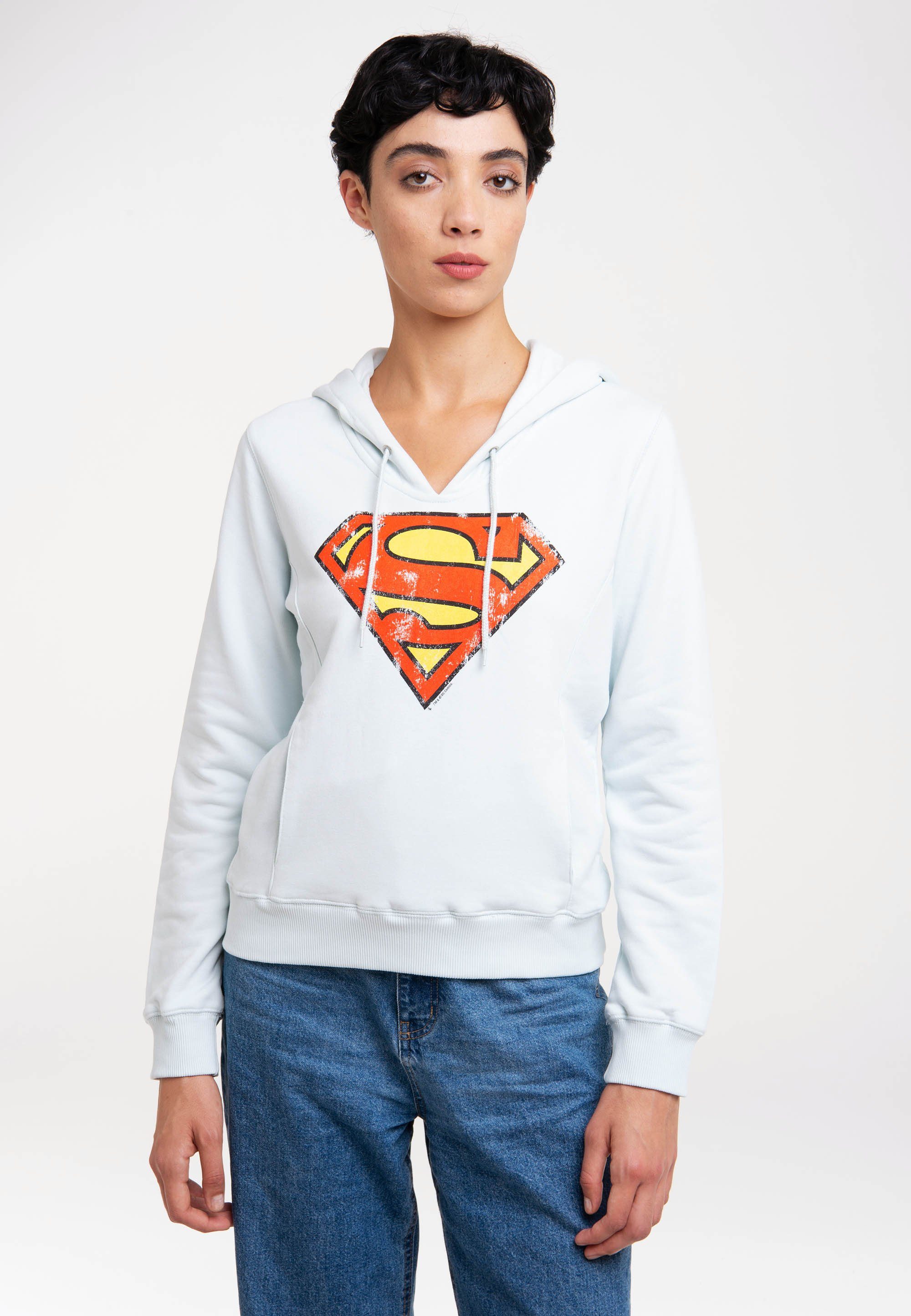 LOGOSHIRT Kapuzensweatshirt DC Comics - Superman mit lizenziertem Print