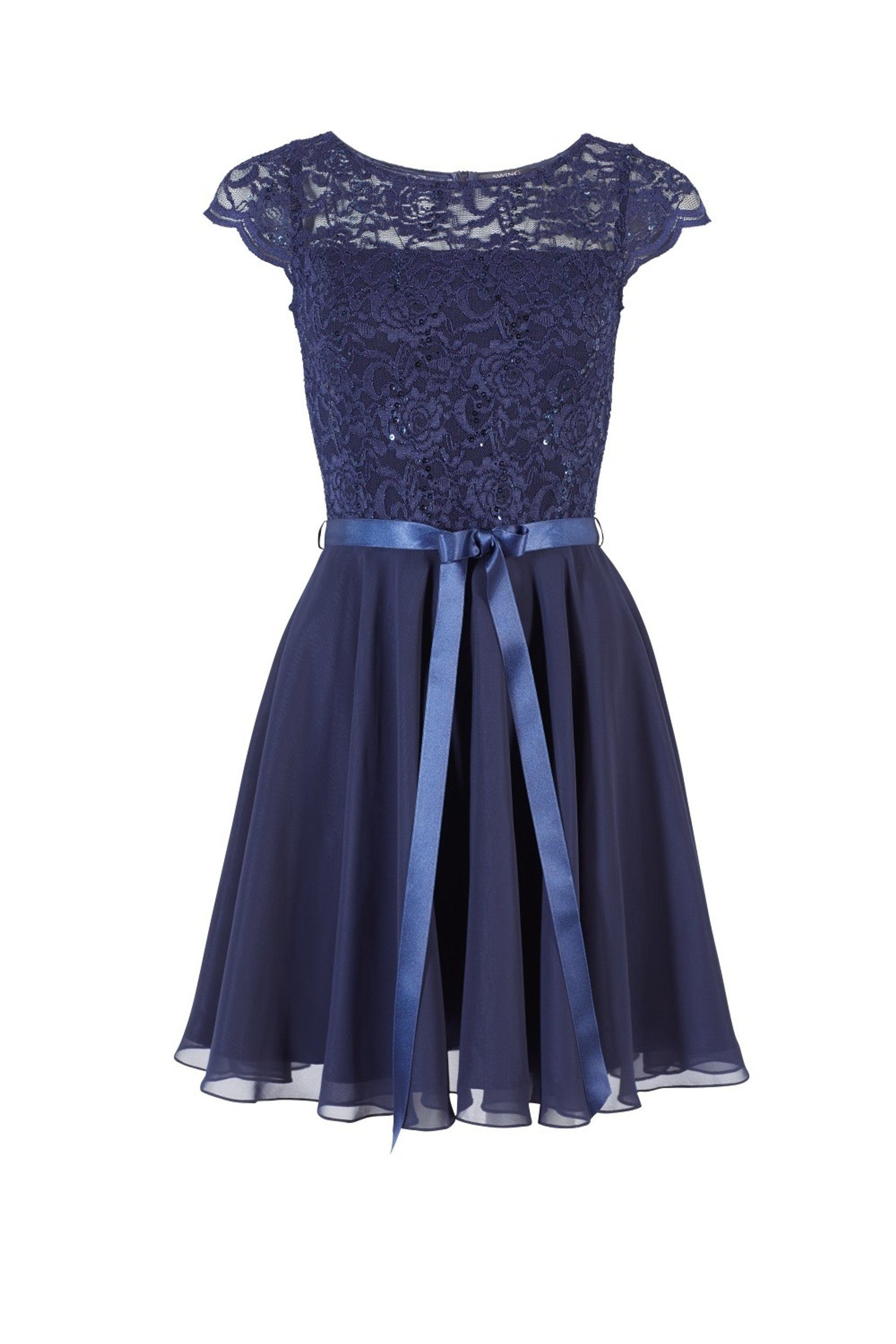 SWING Abendkleid Cocktailkleid aus Spitze und Chiffon