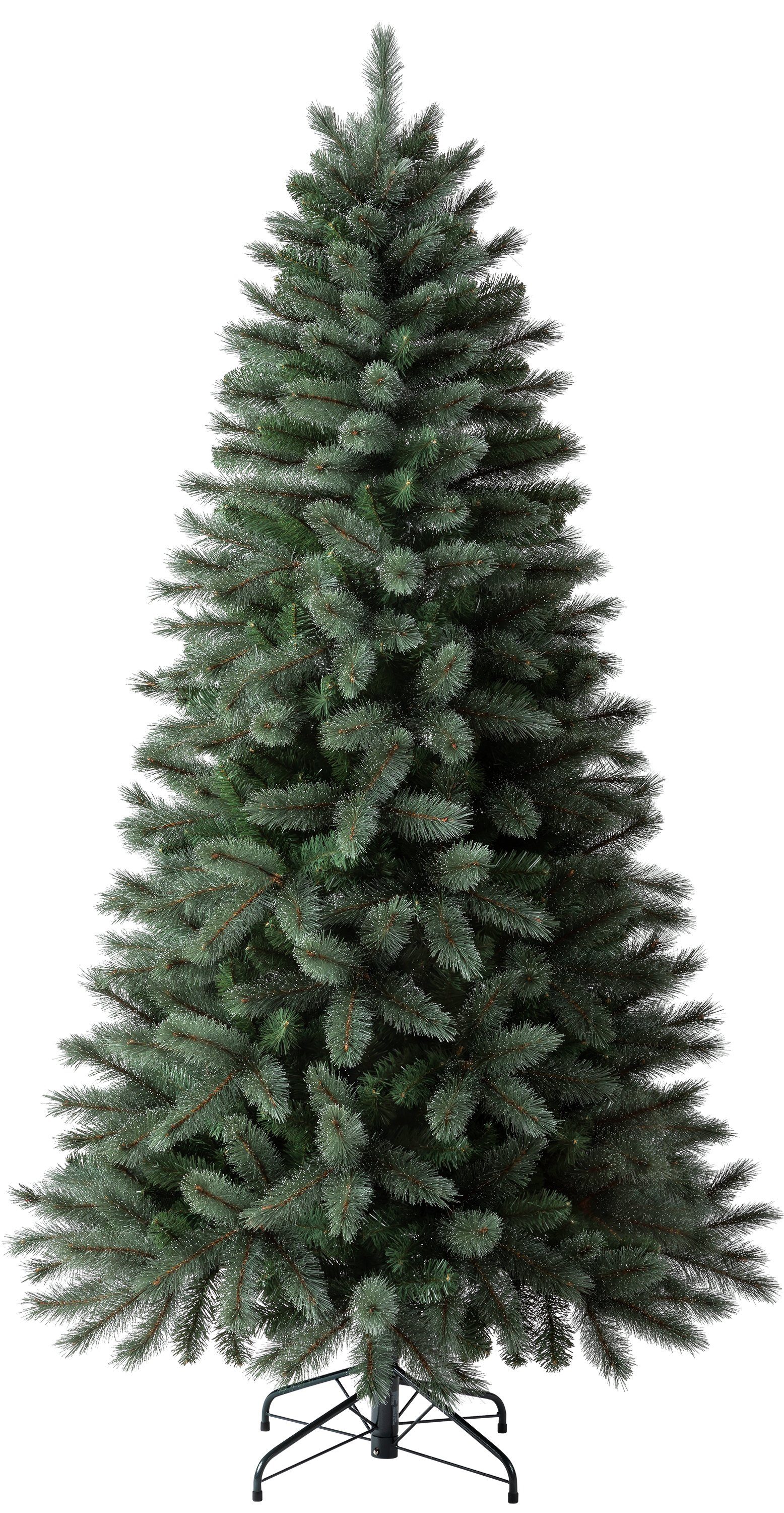 Dehner Künstlicher Weihnachtsbaum Odin m. Ständer, Höhe 210 cm, Ø 114 cm, PVC/Metall, naturnaher, dichter Christbaum