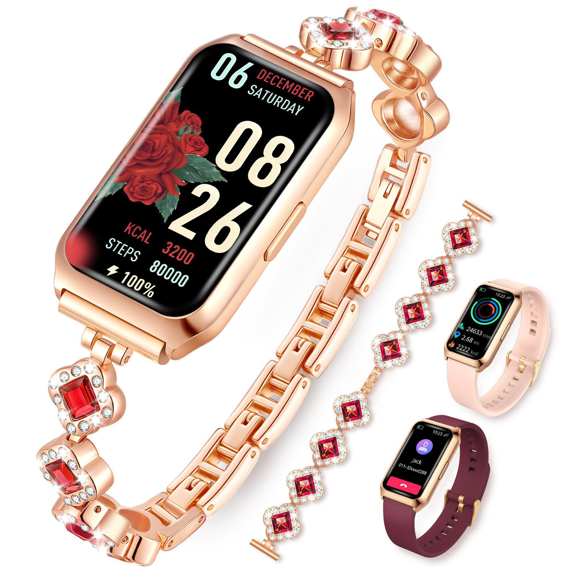 Luckice Smartwatch Damen, Intelligente Multifunktions-Sportuhr,Tracker Uhr Smartwatch (Smartwatch Fitness Tracker Uhr IP68 Wasserdicht,1.7" HD Voll Touchscreen Fitnessuhr Tracker mit Blutsauerstoff/Pulsmesser/Sportuhr/Schrittzähler/Schlafmonitor Aktivitätstracker usw für iOS/Android Uhren Watch) cm)