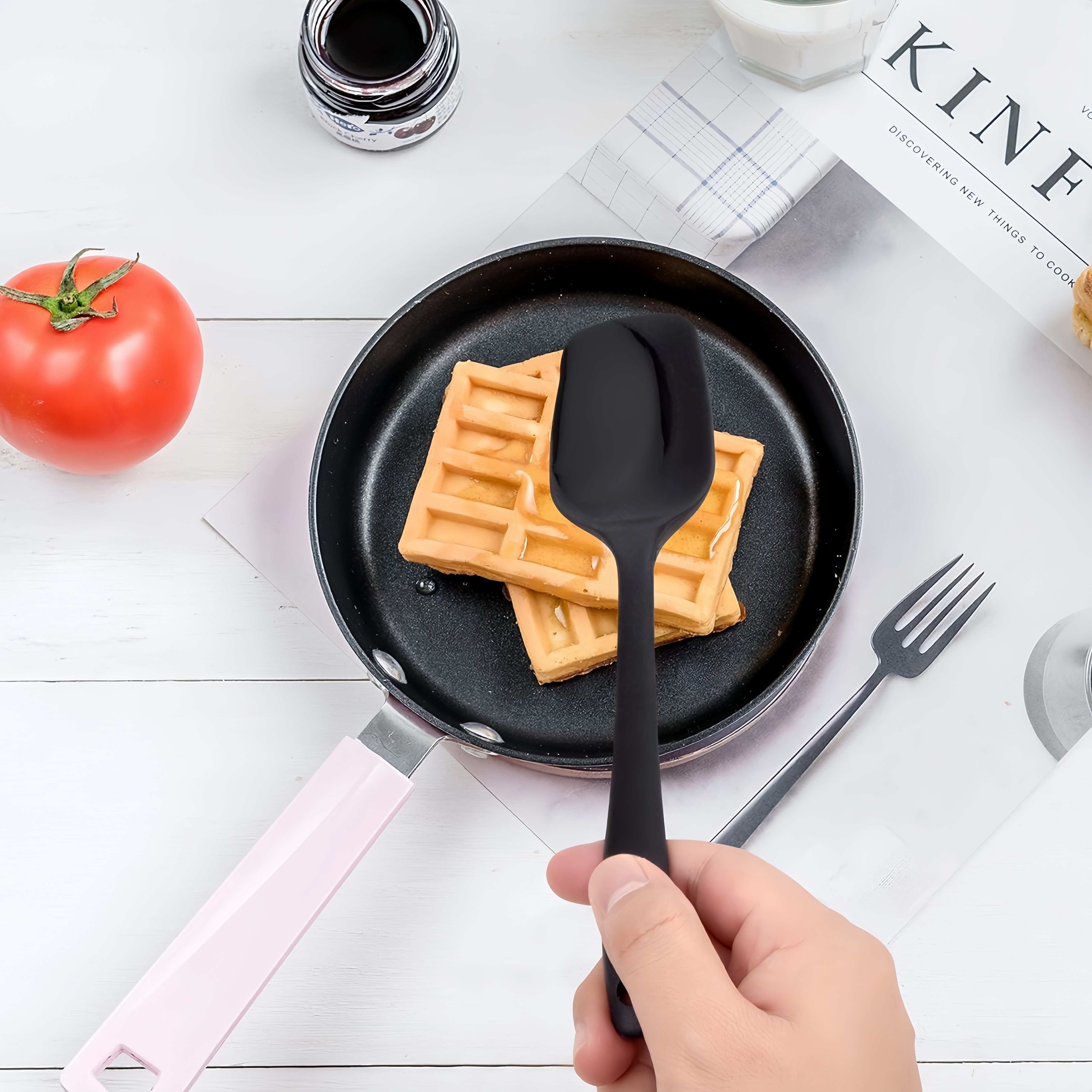 FOUORTUNATE-BEE Teigschaber 6er Set Silikonspatel für Küche, Backen und Kochen, Vielseitige Teigschaber zum Rühren, Backen und Zubereiten – Bild 3 von 5